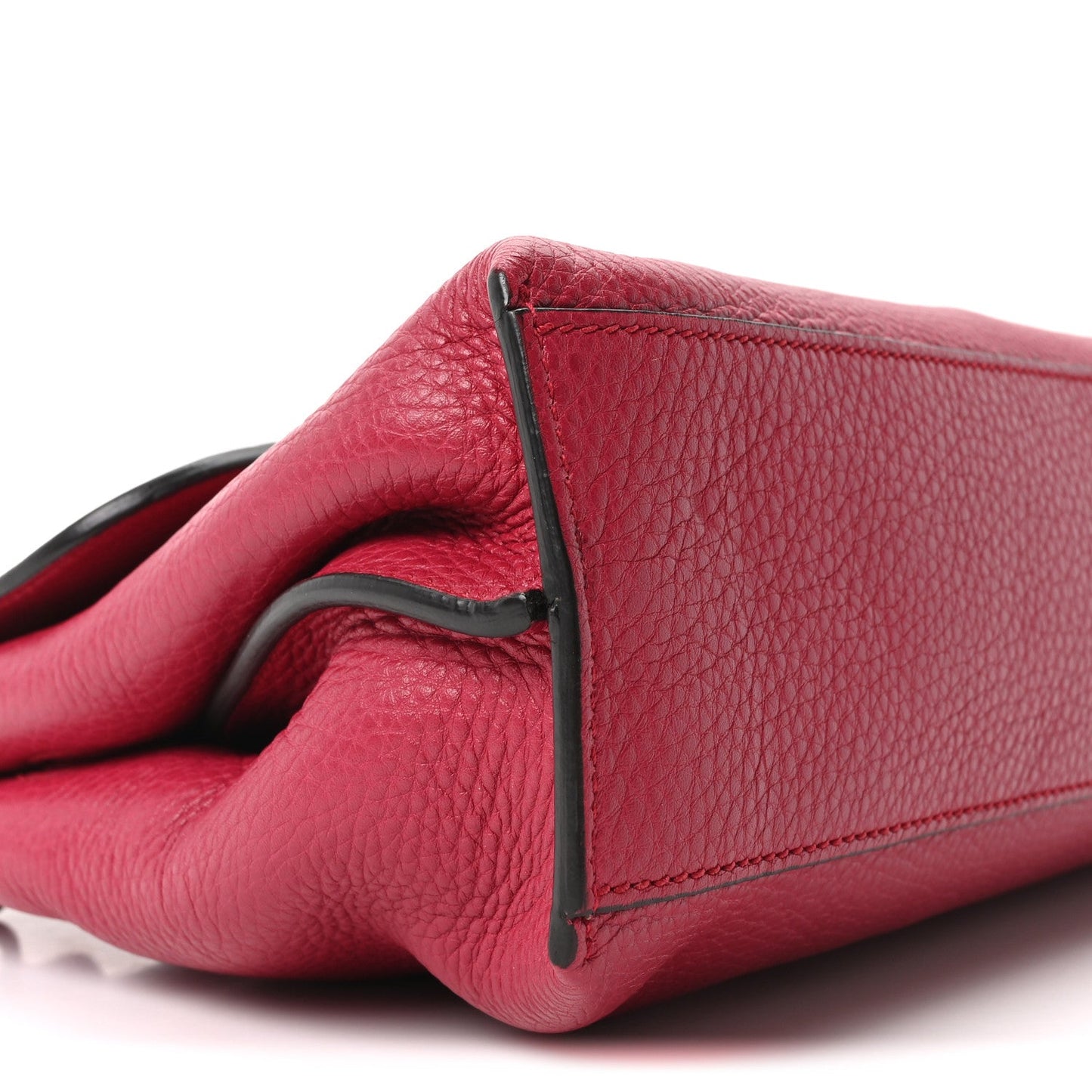 Cellarius Calfskin Small Bamboo Daily Top Handle Bag  Dark Pink