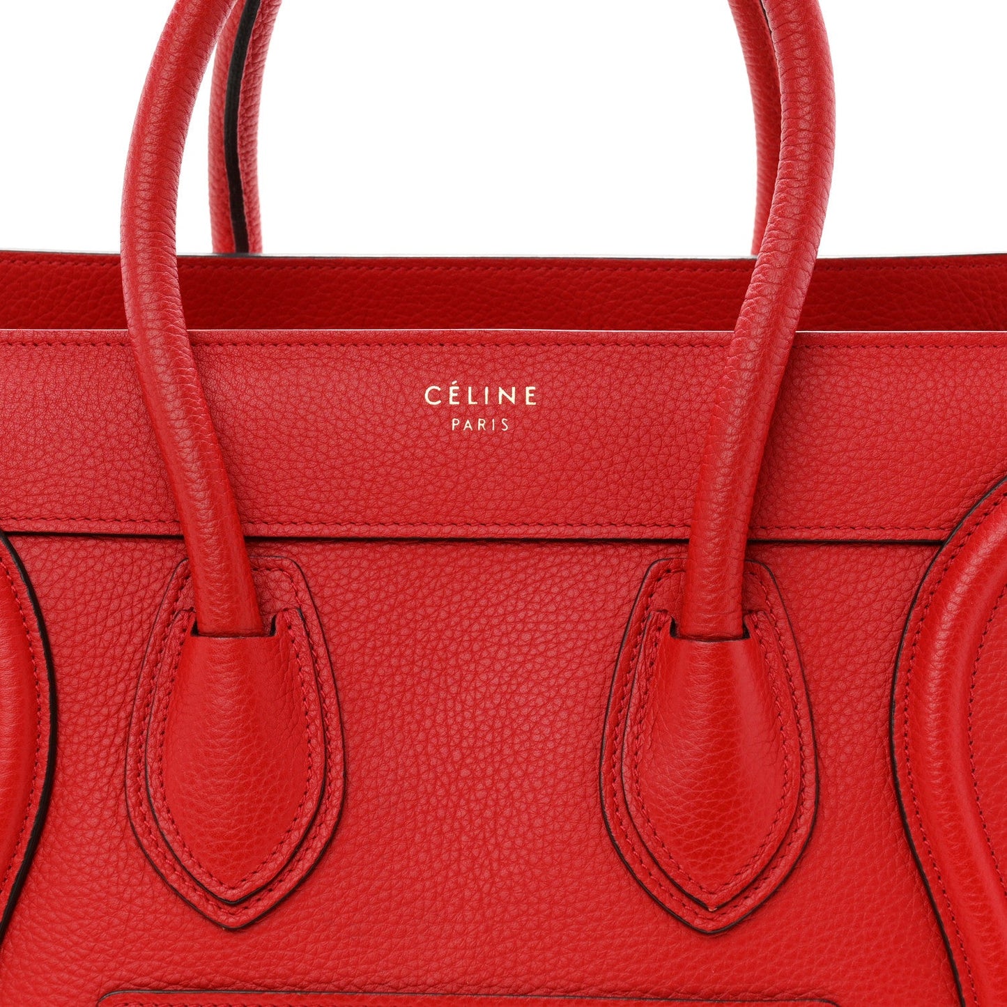 Drummed Calfskin Micro Luggage Coquelicot