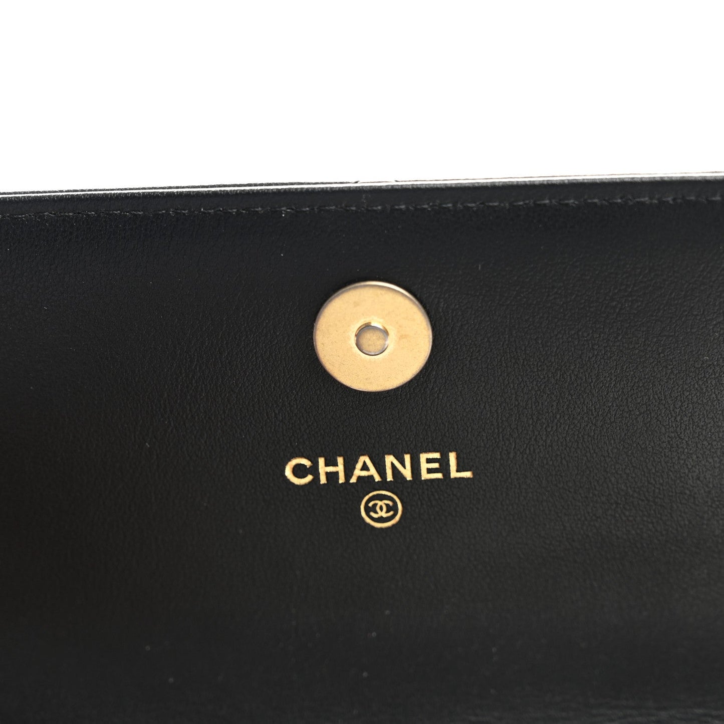 Lambskin Quilted Chanel 19 Flap Clutch Black