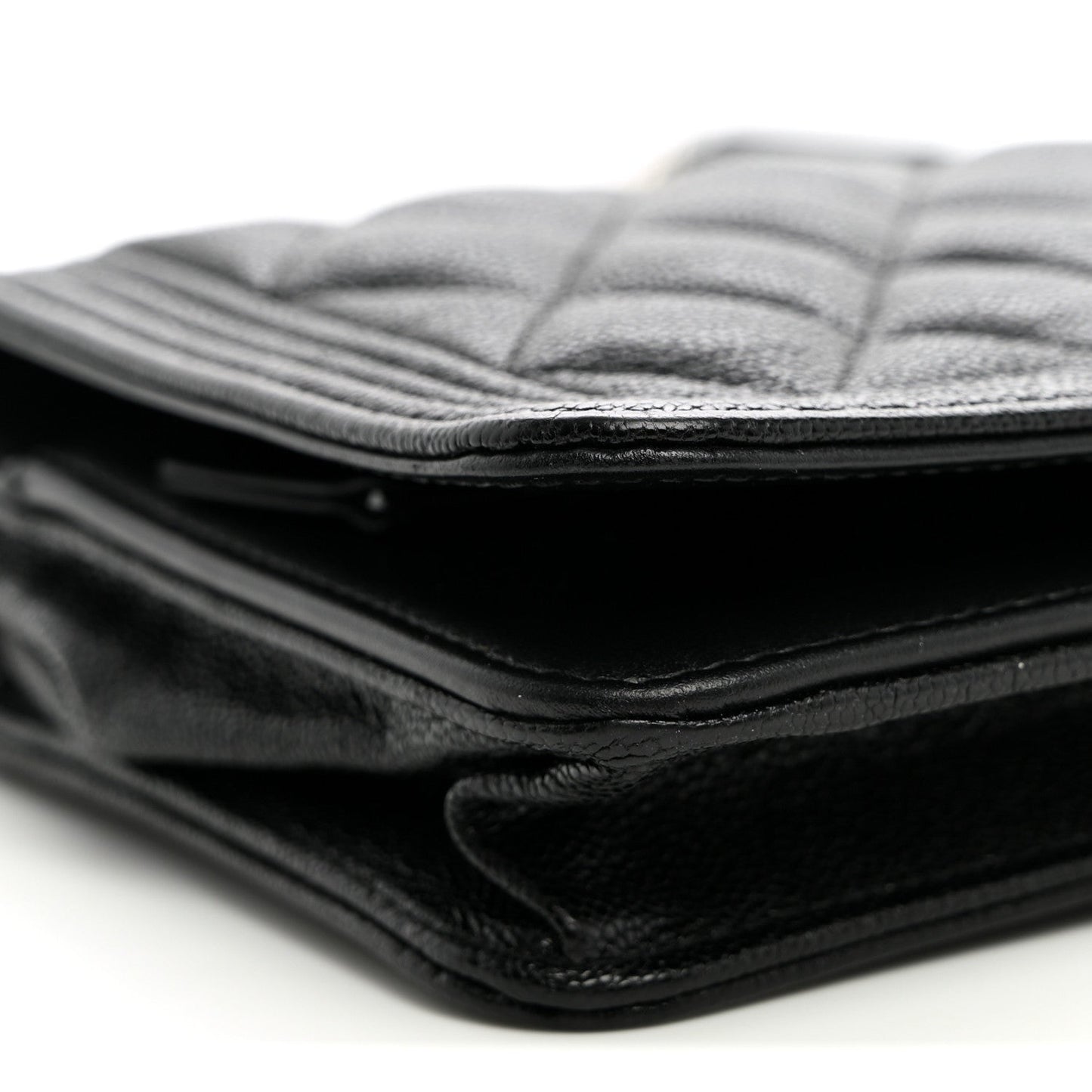 Caviar Quilted Boy Wallet On Chain WOC Black
