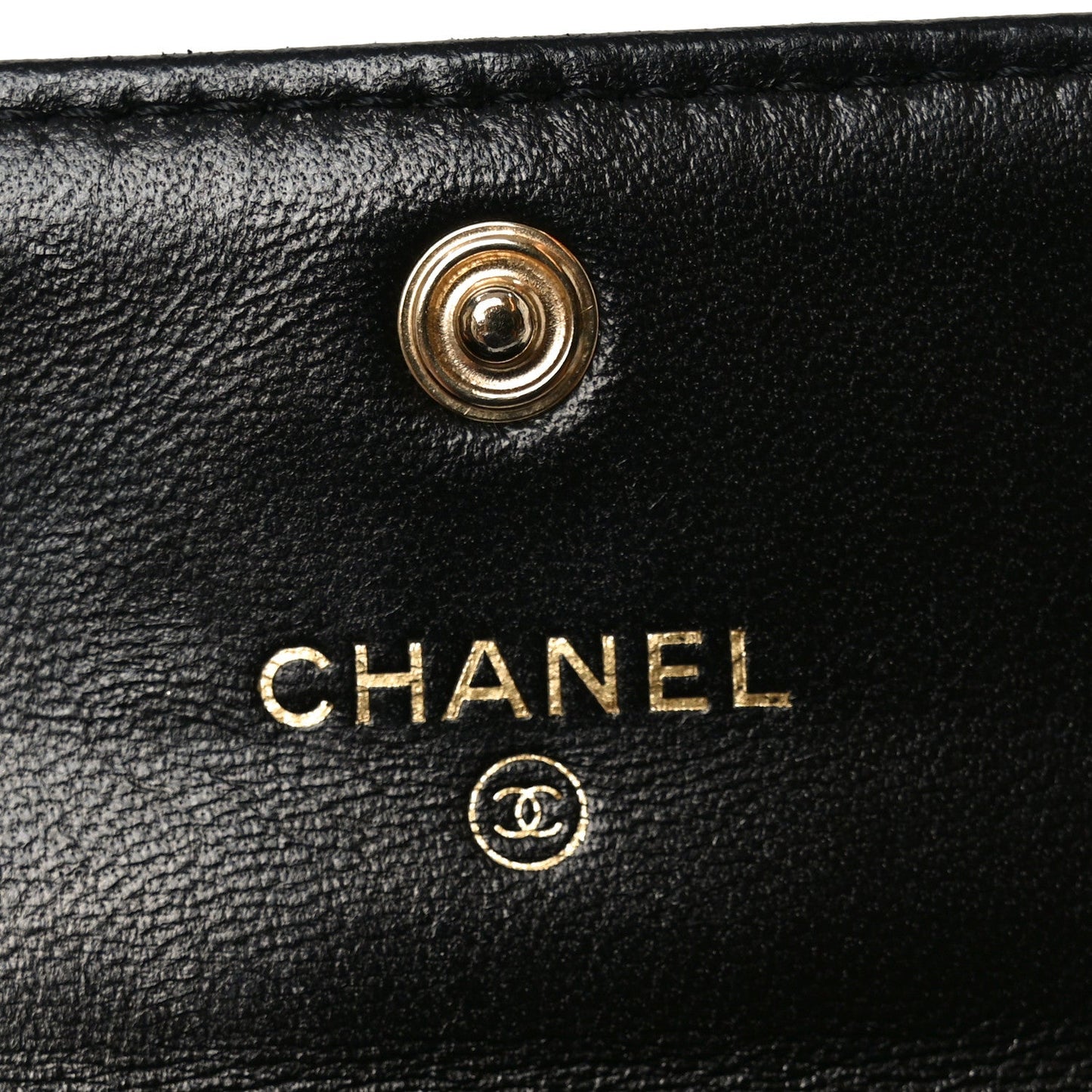 Lambskin Quilted Flap Card Holder Black