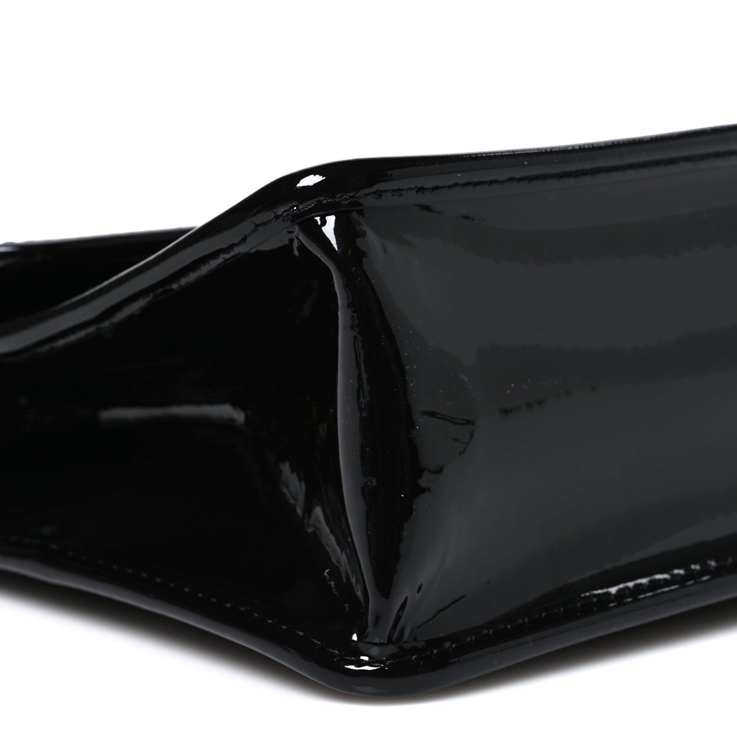 Patent Quilted Mini Graphic Catch Flap Black