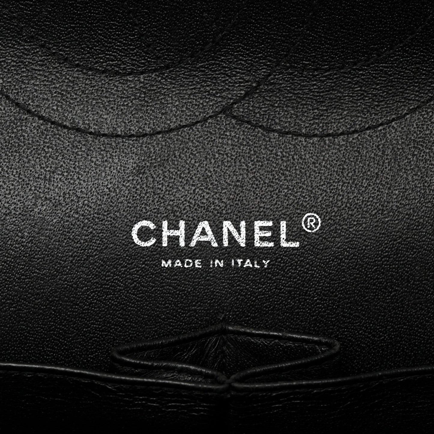 Patent Chevron Quilted Jumbo Double Flap Black