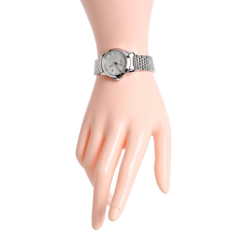 Gucci G Timeless Diamonds Mother of Pearl Dial Silver Steel Strap Watch For Women - YA126504