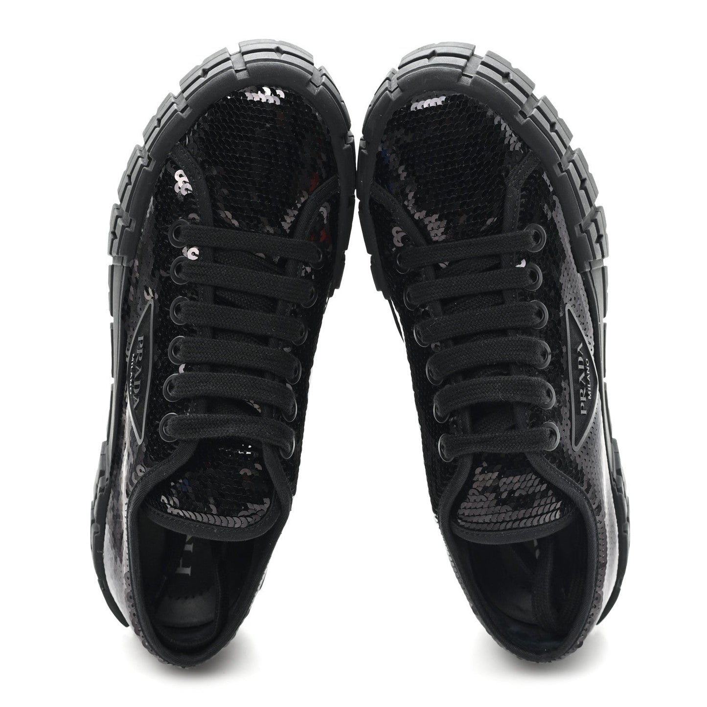 Paillettes Triangle Logo Double Wheel 50mm Sneakers 37 Black