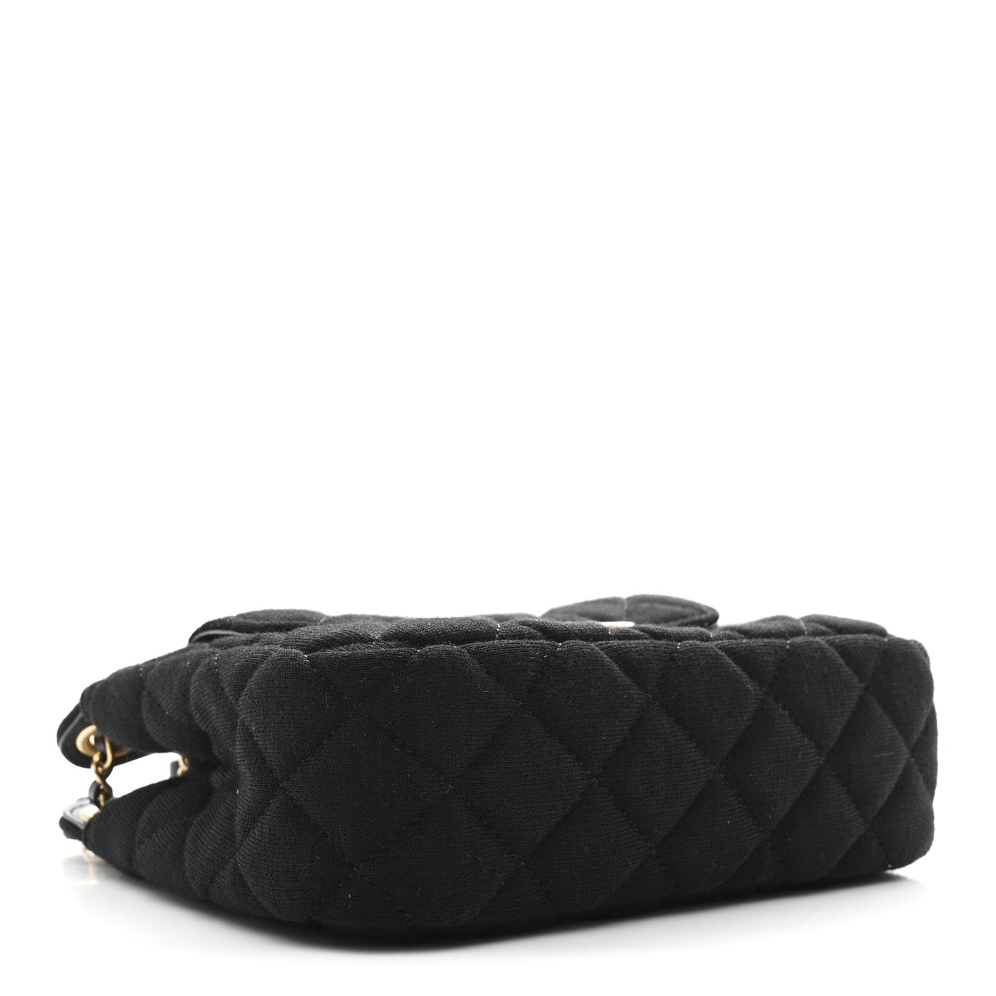 Jersey Quilted Small Wavy CC Hobo Black