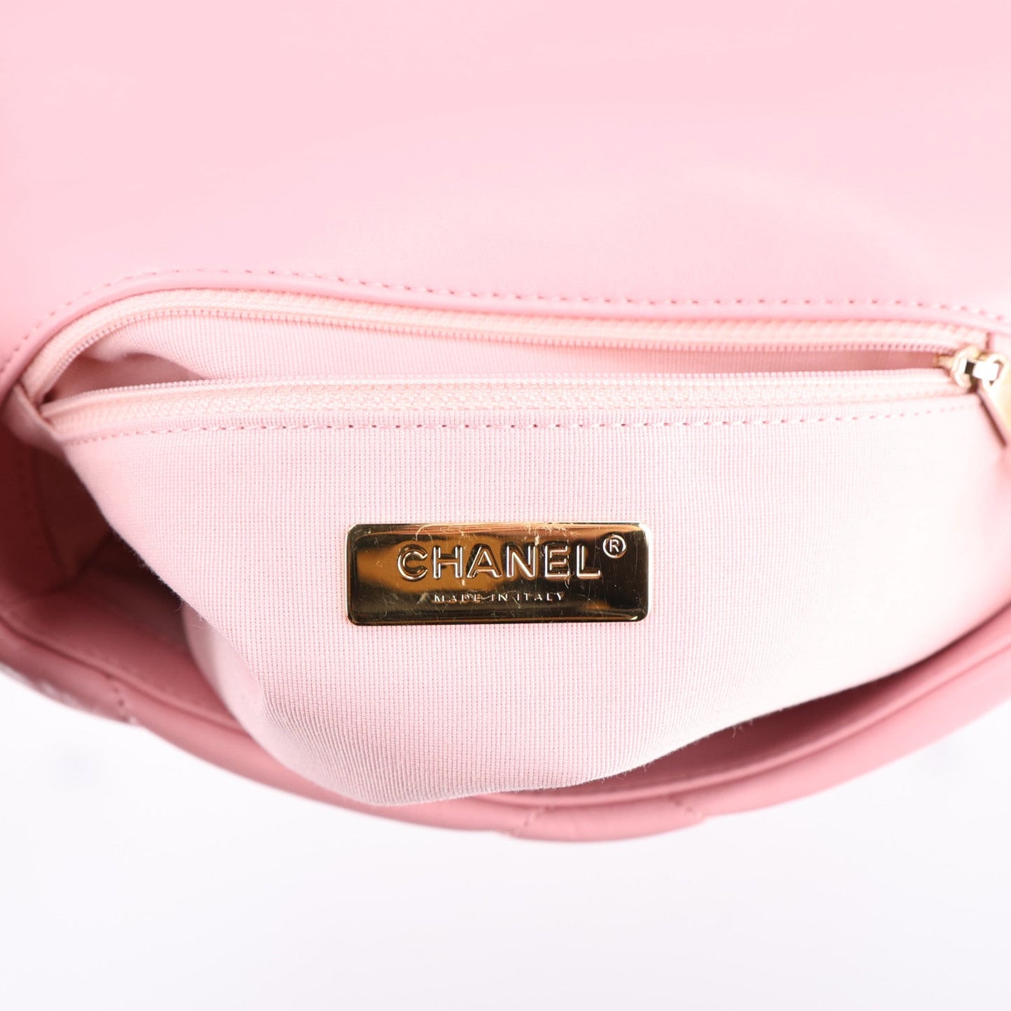 Lambskin Quilted Medium Chanel 19 Flap Light Pink