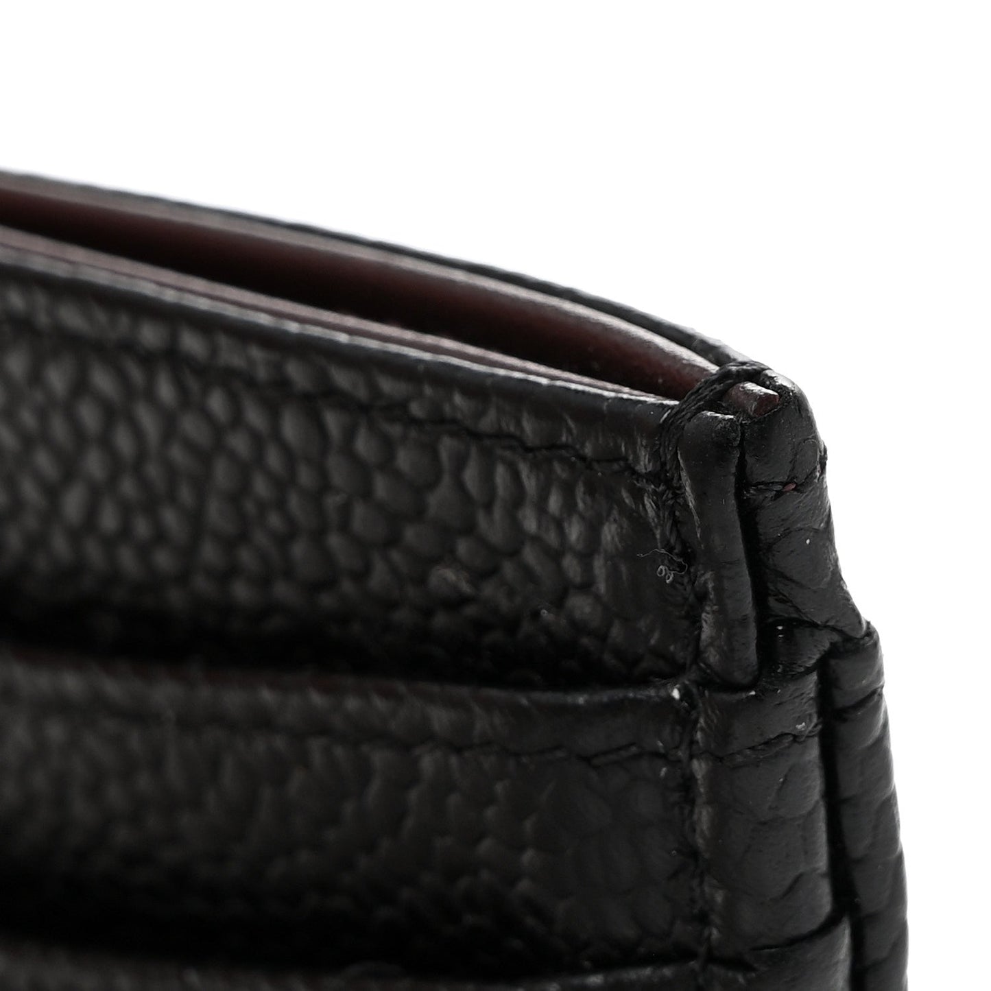 Caviar Quilted Card Holder Black