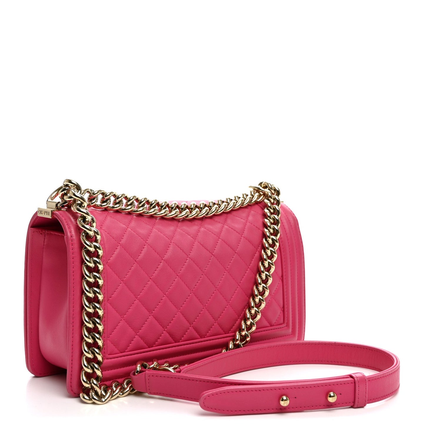 Lambskin Quilted Medium Boy Flap Pink