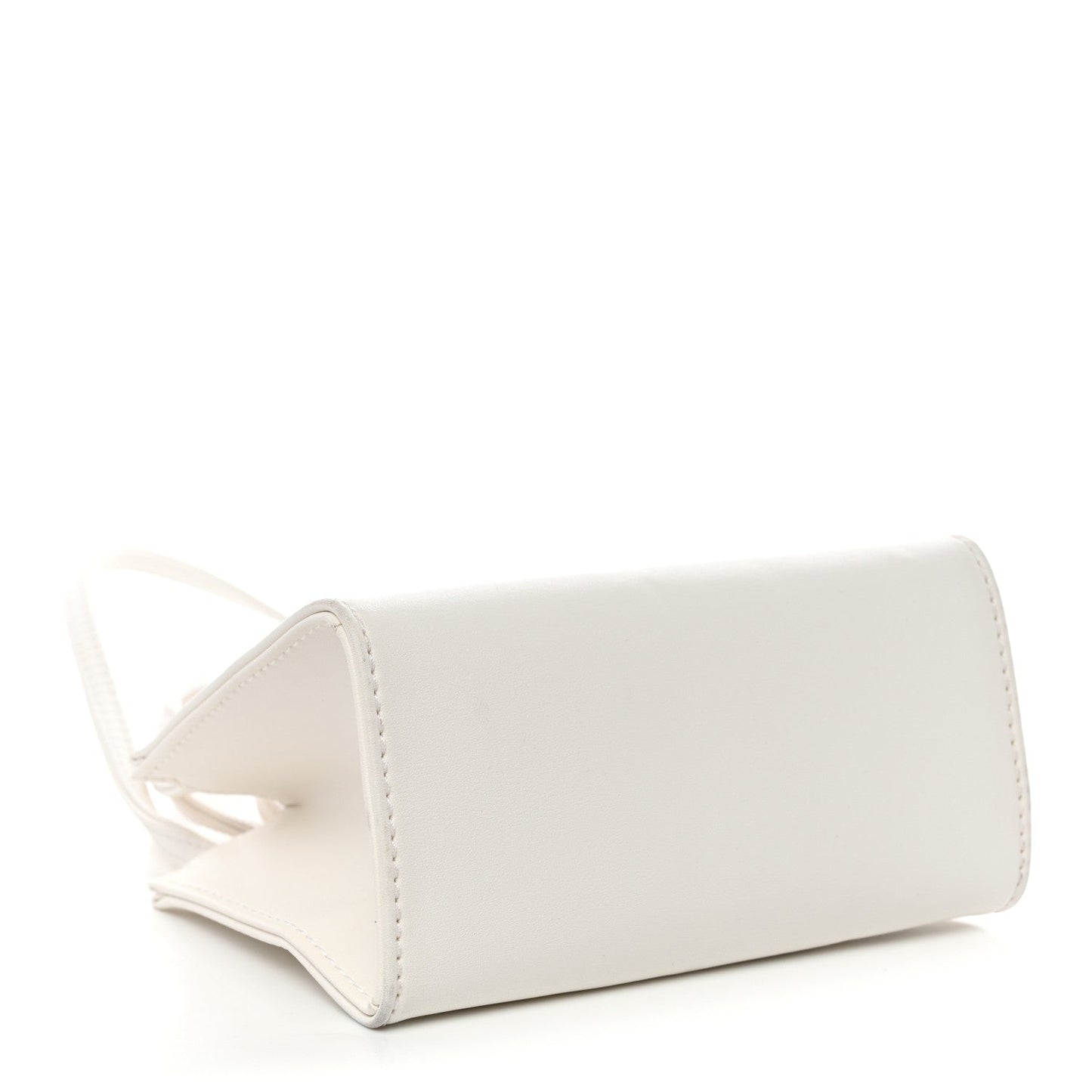 Vegan Leather Small Shopping Bag White