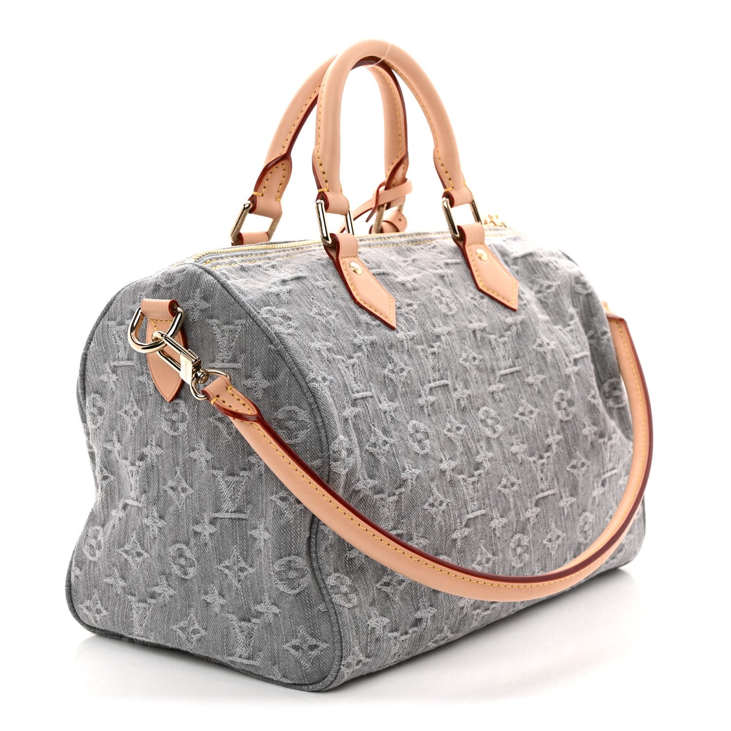 Monogram Denim Speedy Soft 30 Washed Gray