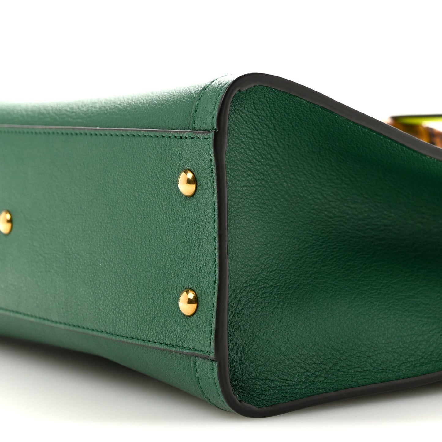 Wonka Grain Calfskin Small Diana Tote Bag Green Yellow Fluo