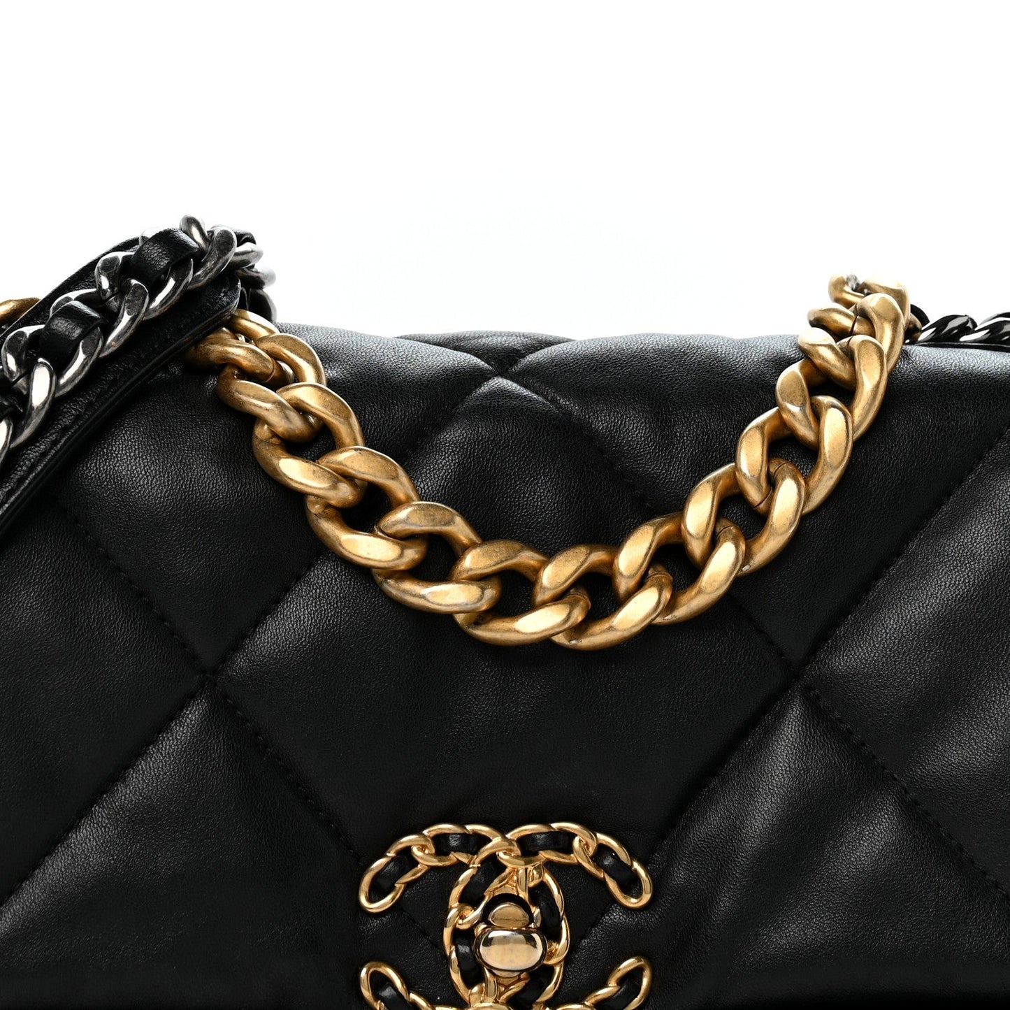 Lambskin Quilted Medium Chanel 19 Flap Black
