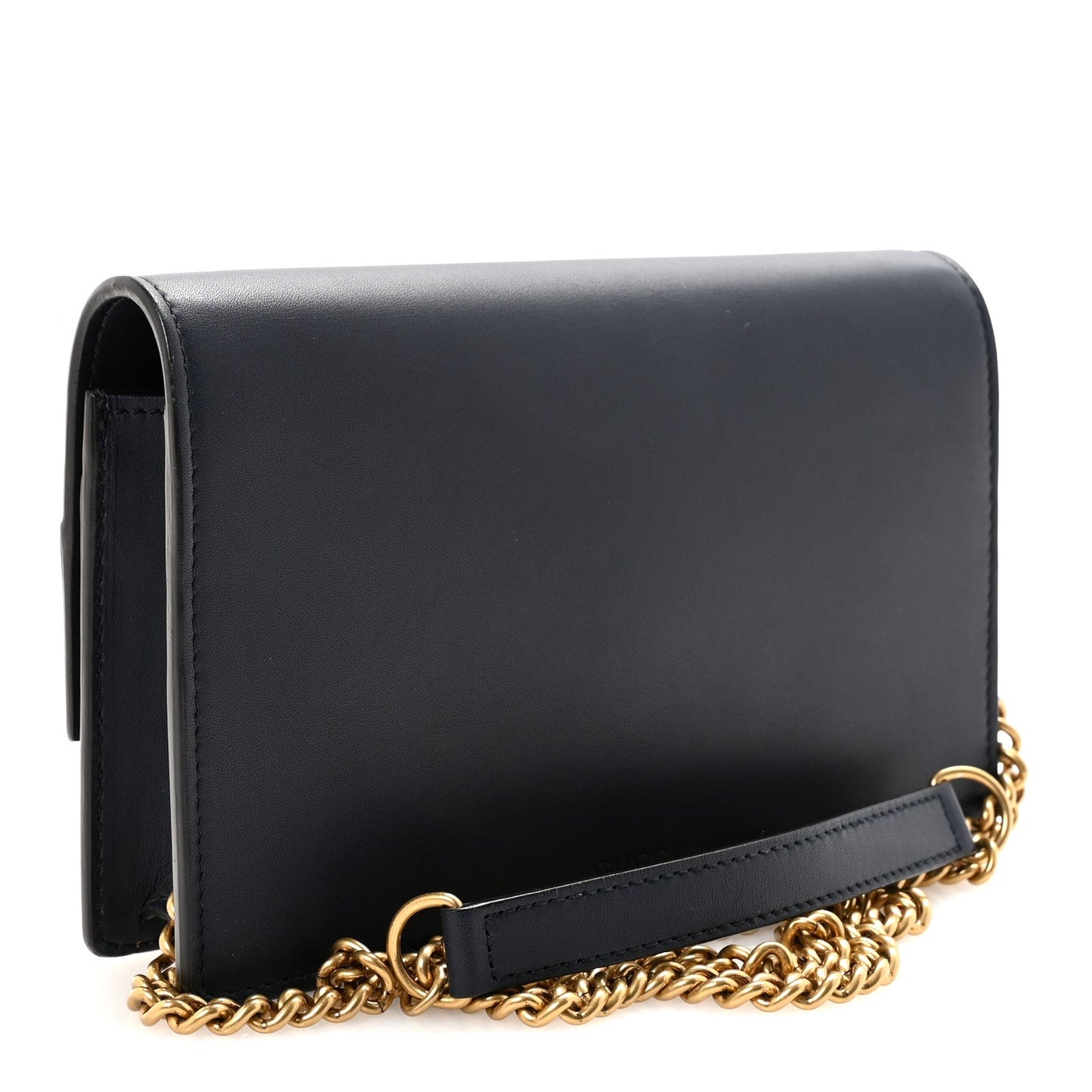 Calfskin Tiger Studded Chain Wallet Blue Agata Hibiscus Red Mystic White