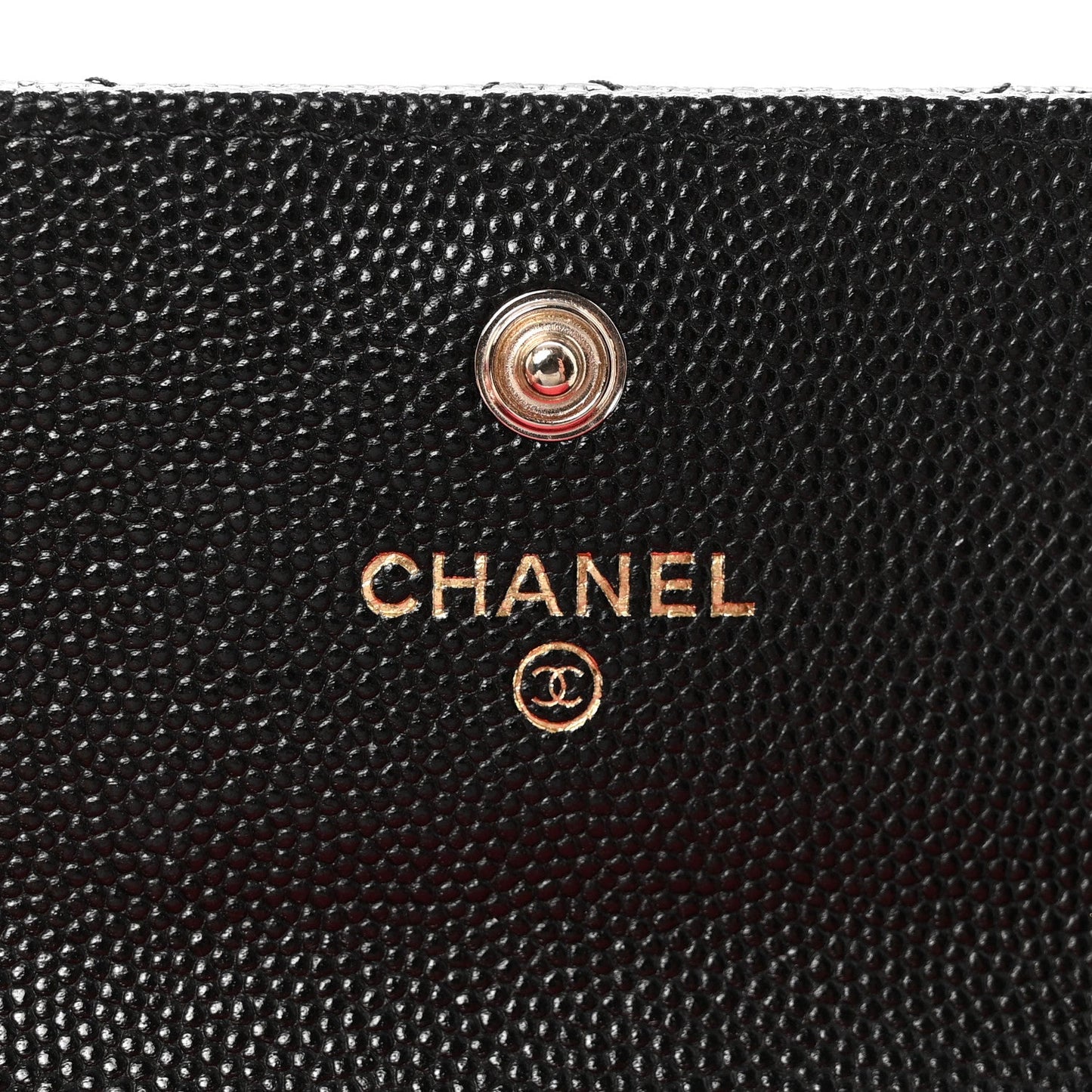 Caviar Metal Perforated Quilted CC Flap Card Holder Black