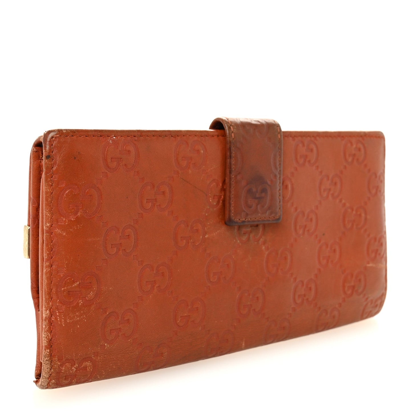 Guccissima Signature Dice Continental Wallet Orange