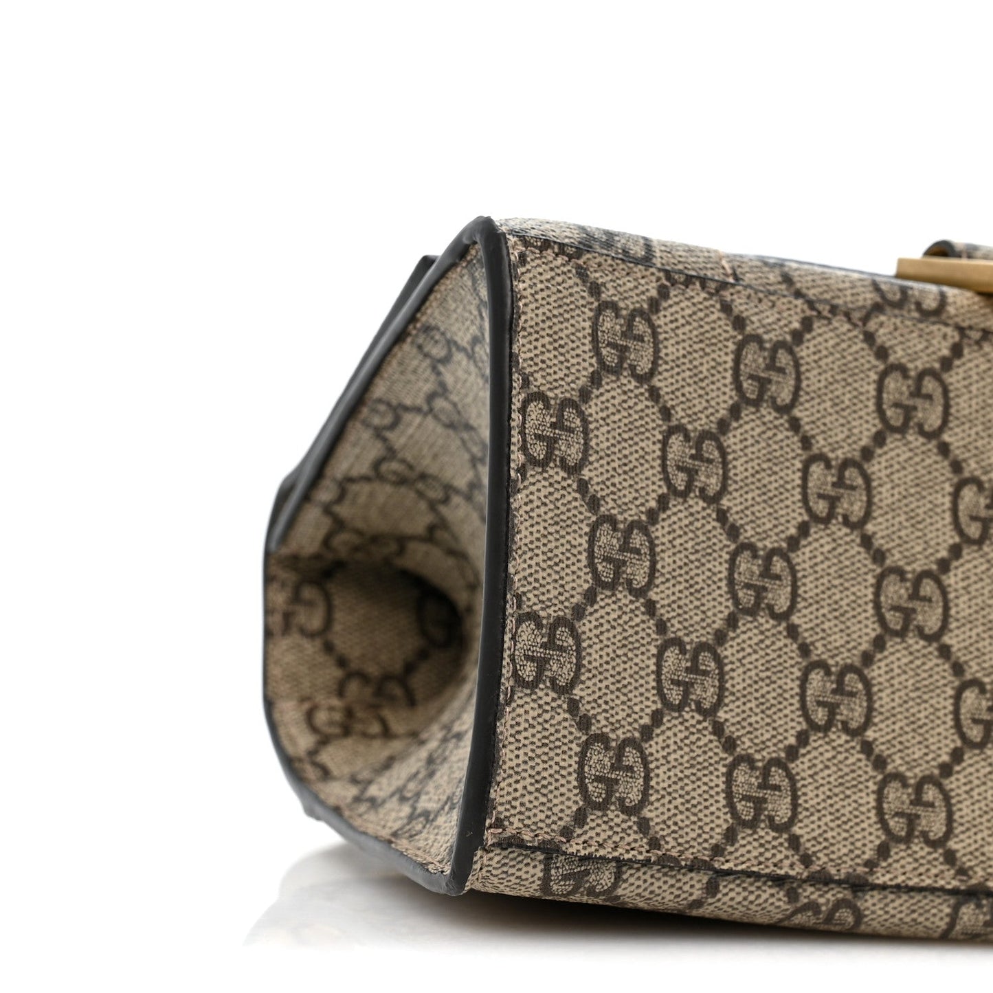 X GUCCI GG Supreme Monogram Small Hourglass Top Handle Bag Beige Ebony