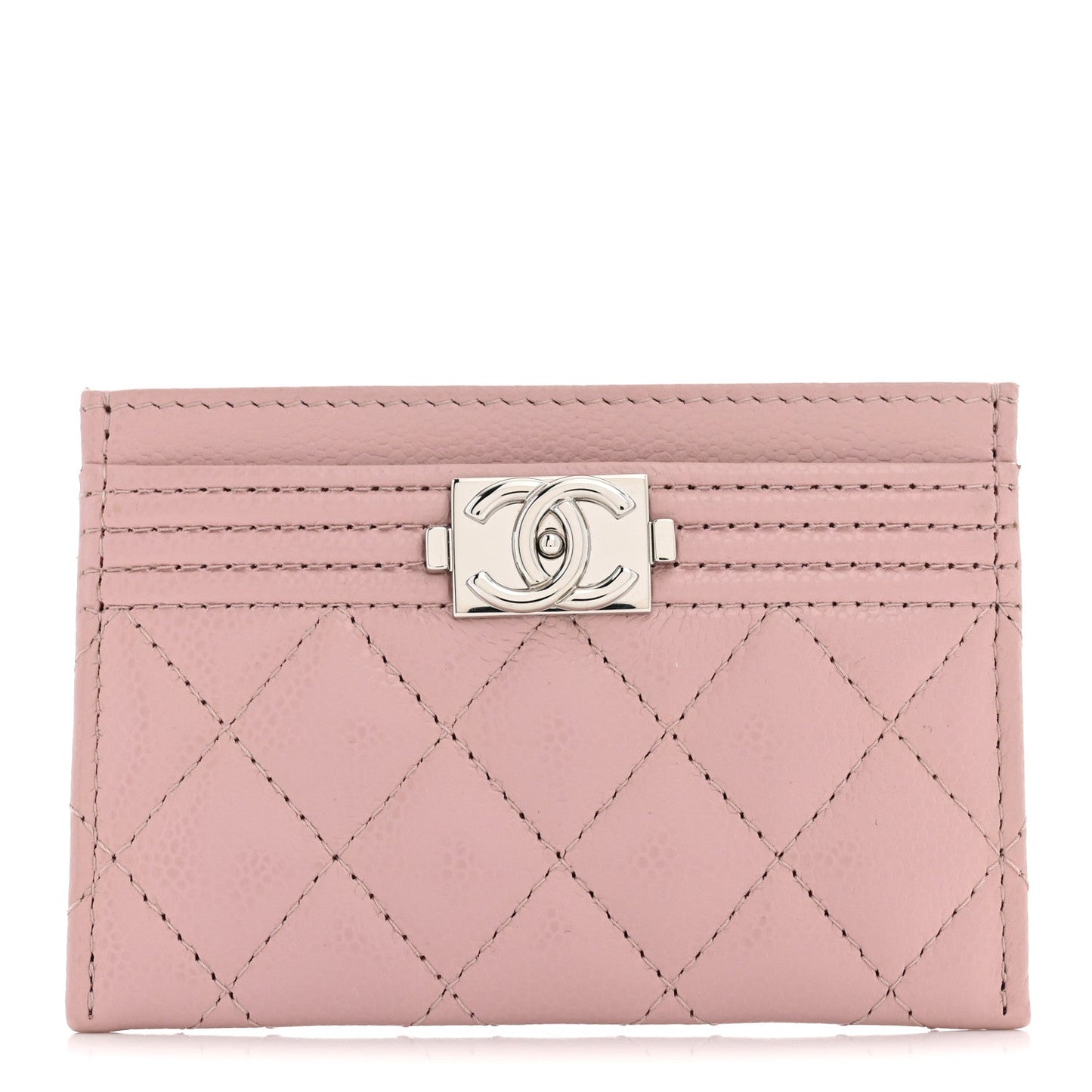 Caviar Quilted Boy Card Holder Pink