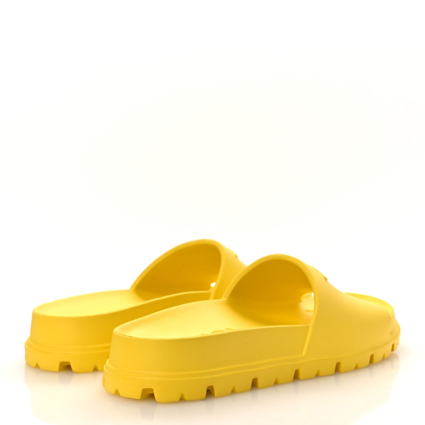 EVA Rubber Triangle Logo Embossed Womens Lug Sole 20mm Slide Sandals 41 Sole