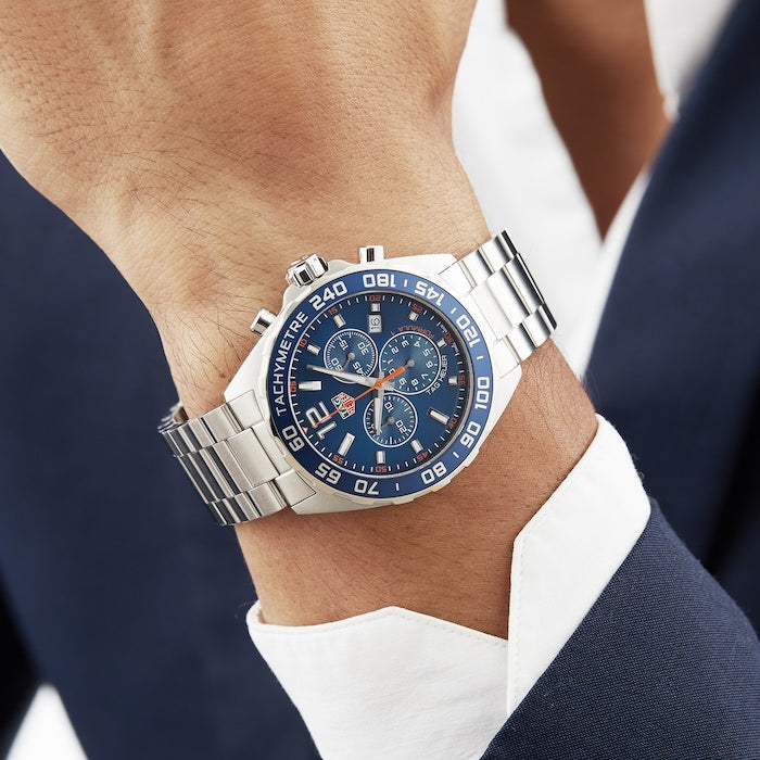 Tag Heuer Formula 1 Chronograph Blue Dial Silver Steel Strap Watch for Men - CAZ1014.BA0842