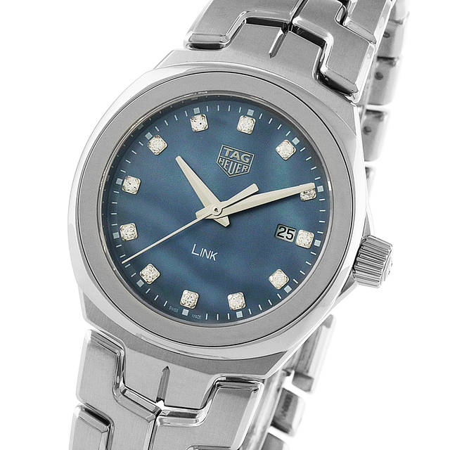 Tag Heuer Link Quartz Diamonds Blue Mother of Pearl Dial Silver Steel Strap Watch for Women - WBC1313.BA0600