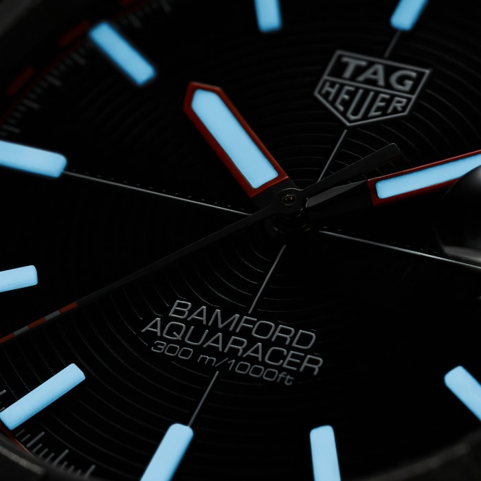 Tag Heuer Aquaracer Calibre 5 Bamford Limited Edition Black Dial Grey Steel Strap Watch for Men - WAY208C.FC6383