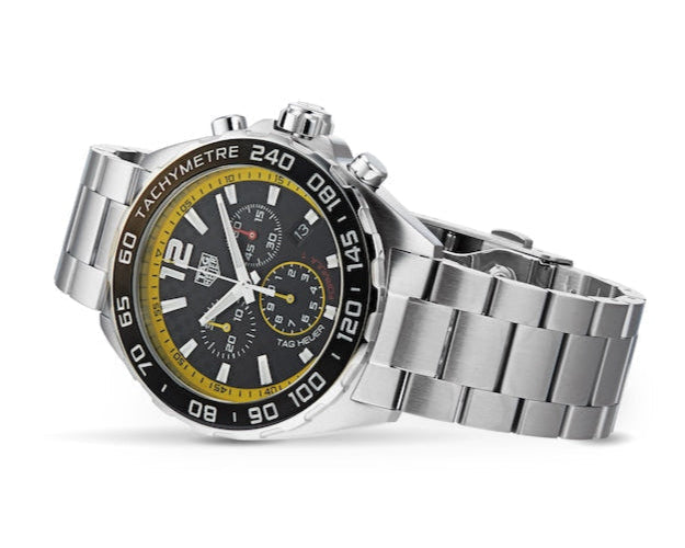Tag Heuer Formula 1 Chronograph Black Dial Silver Steel Strap Watch for Men- CAZ101AC.BA0842