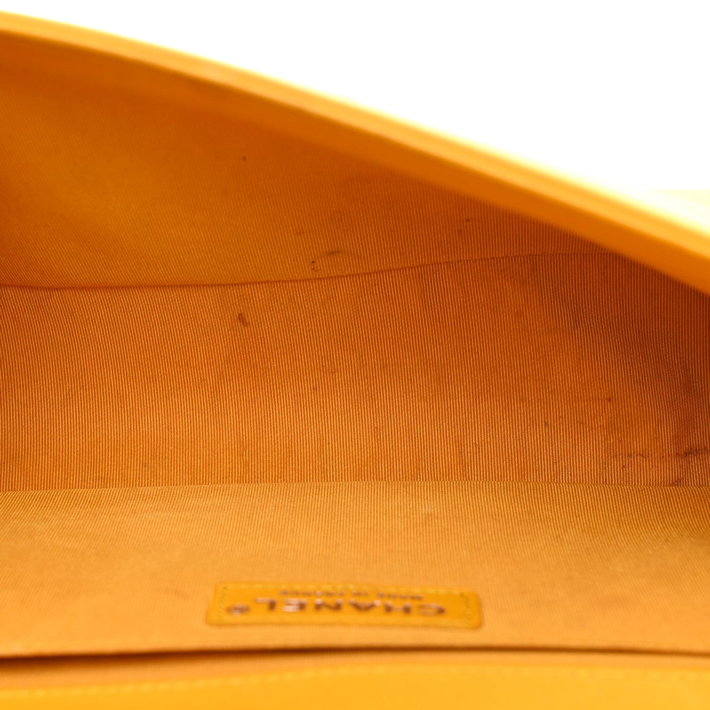 Lambskin Quilted Medium Boy Flap Yellow