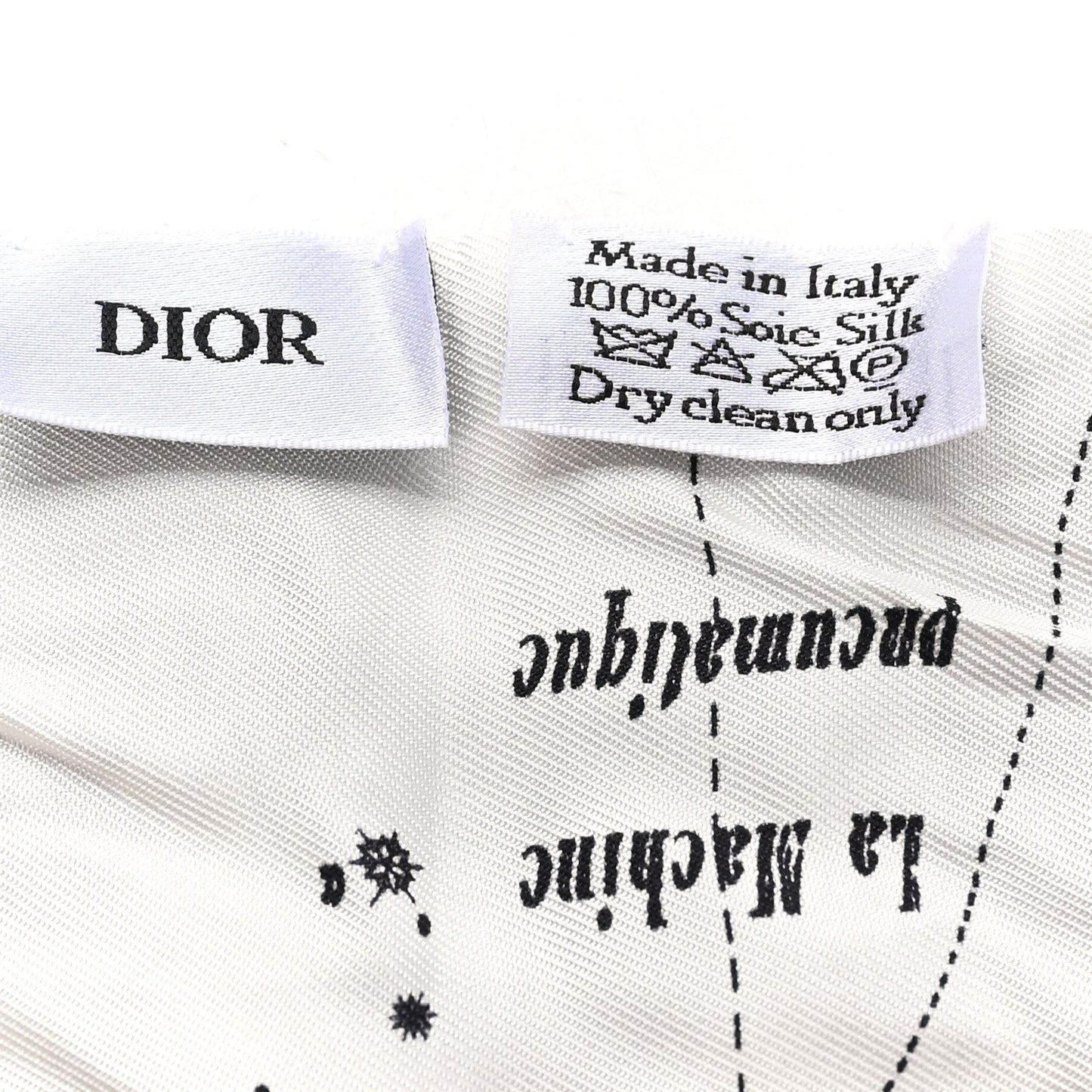 Silk Zodiac Mitzah Scarf White Black
