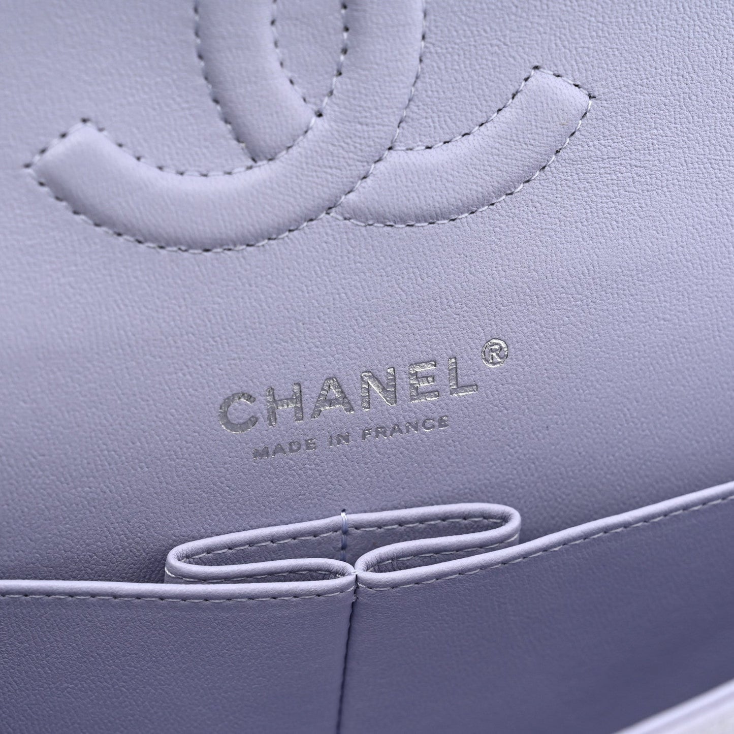 Caviar Quilted Medium Double Flap Light Purple