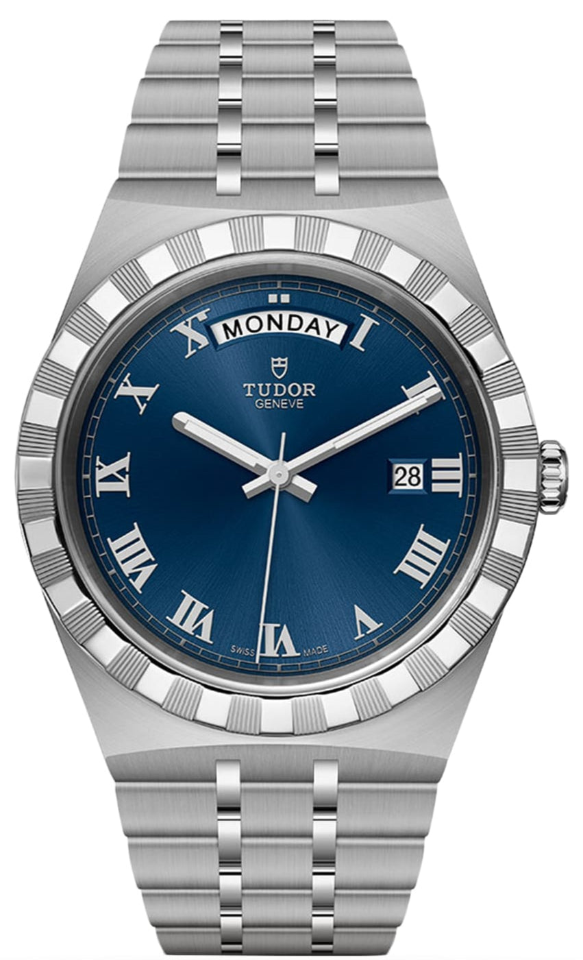 Tudor Royal Automatic Blue Dial Silver Steel Strap Watch for Men - M28600-0005
