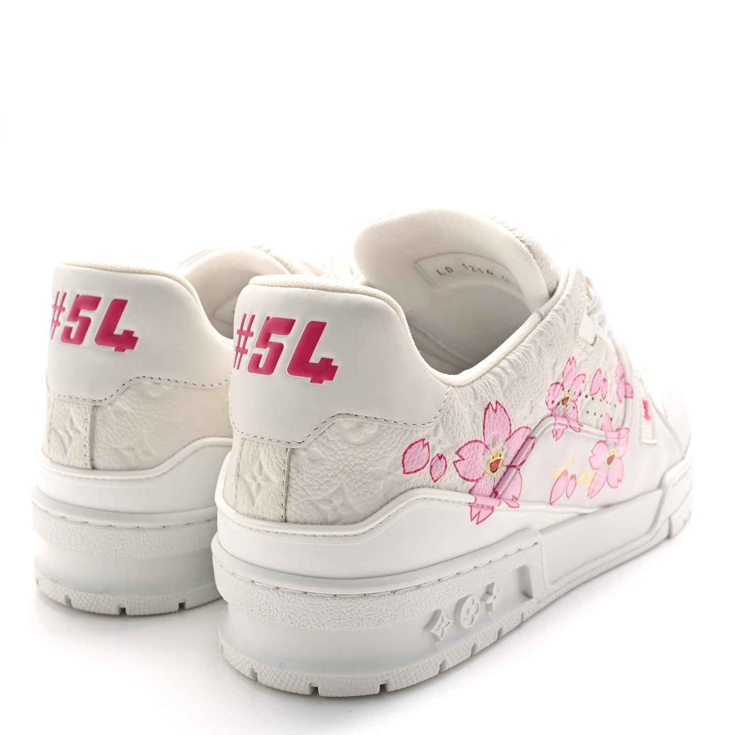 LV X TM Embossed Monogram Cherry Blossom LV Trainer Sneakers 41 White