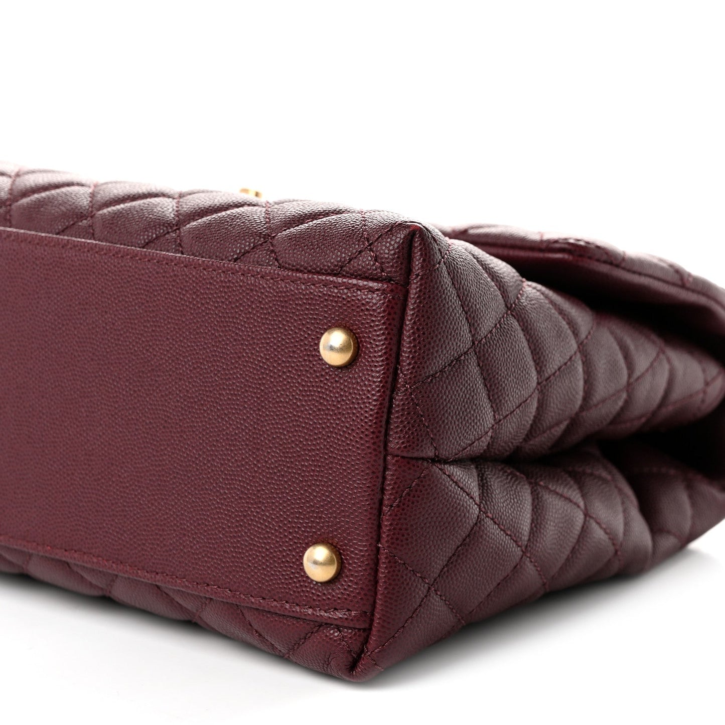 Caviar Lizard Quilted Medium Coco Handle Flap Burgundy
