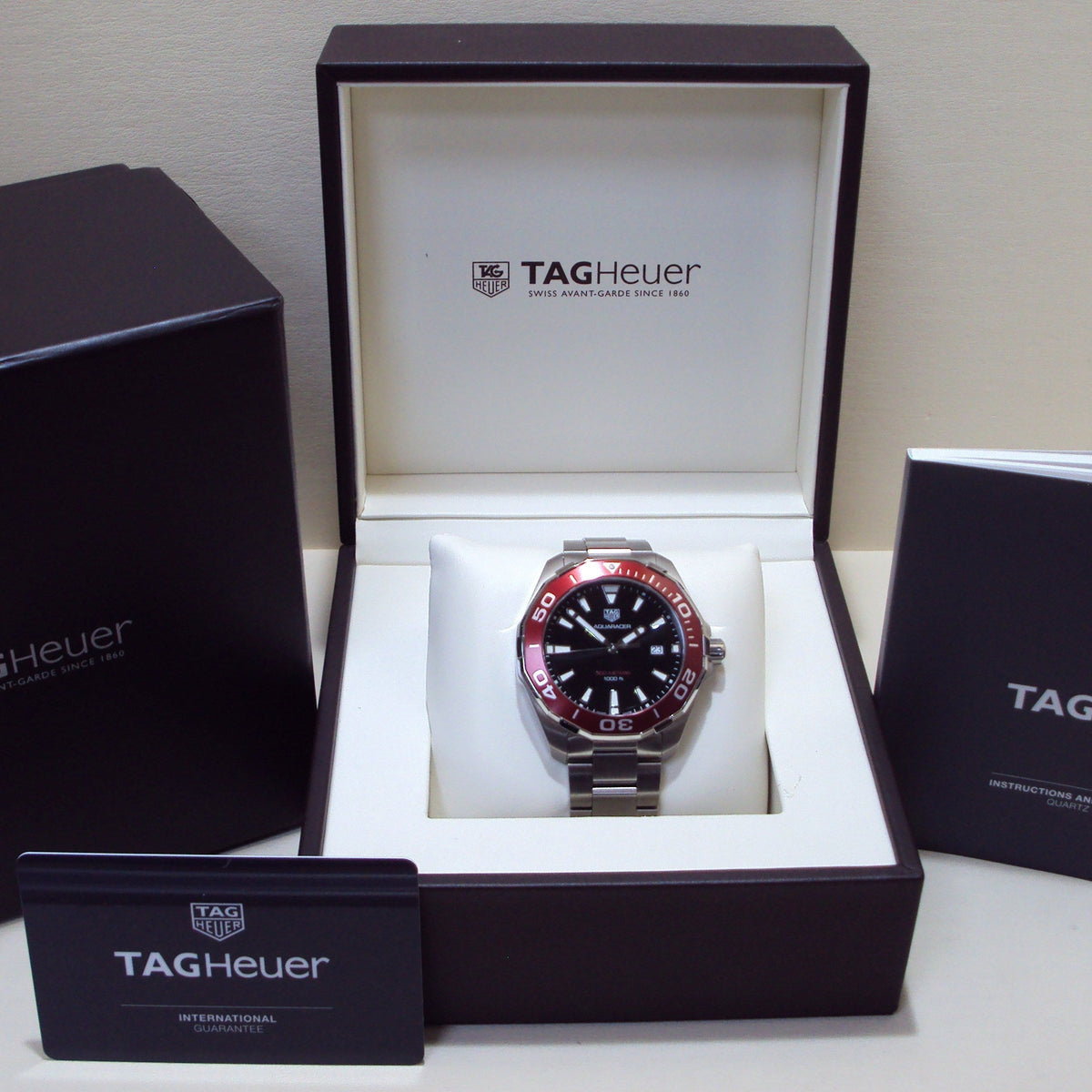 Tag Heuer Aquaracer Black Dial Silver Steel Strap Watch for Men - WAY101B.BA0746