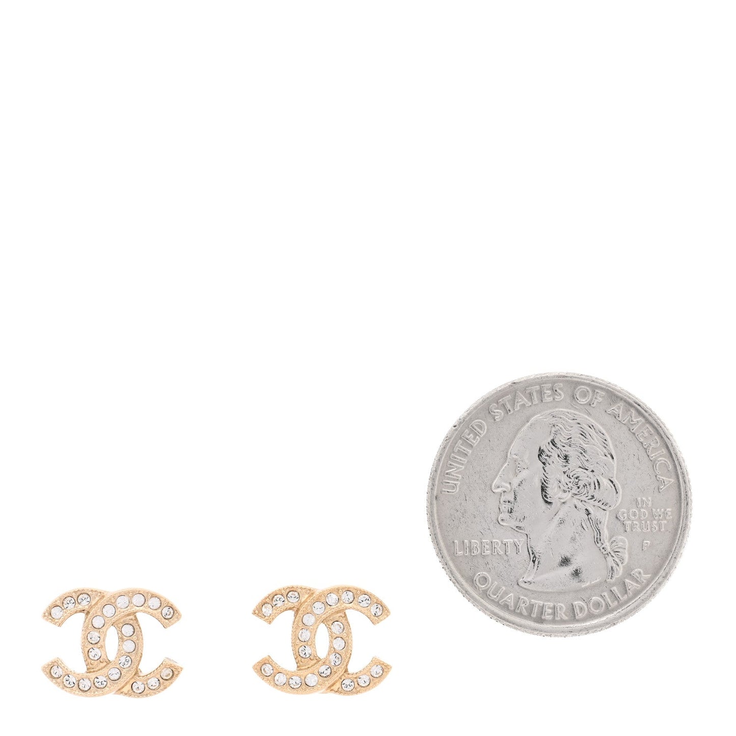 Crystal CC Earrings Gold
