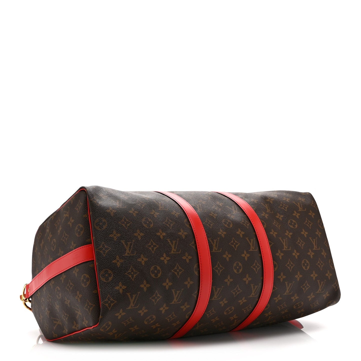 Calfskin Monogram Keepall Bandouliere 50 Coquelicot