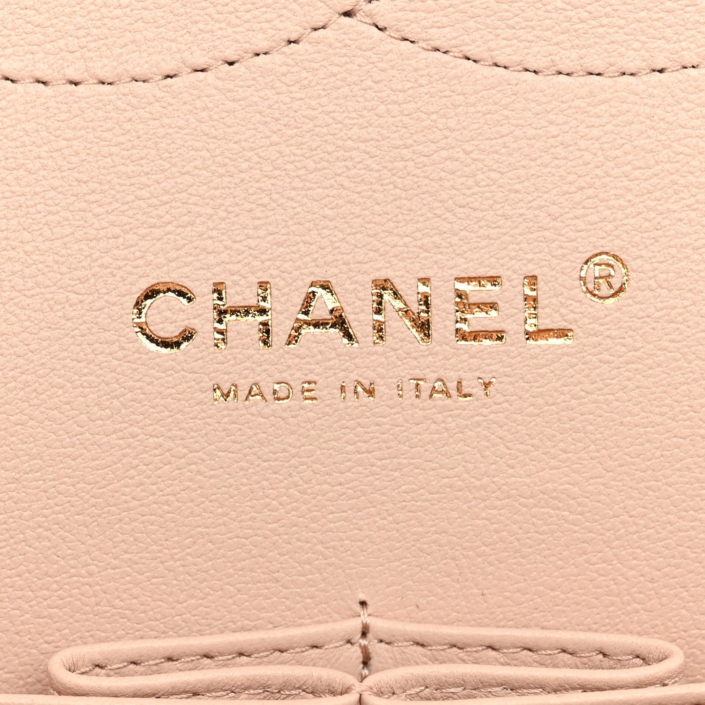 Caviar Quilted Jumbo Double Flap Light Beige