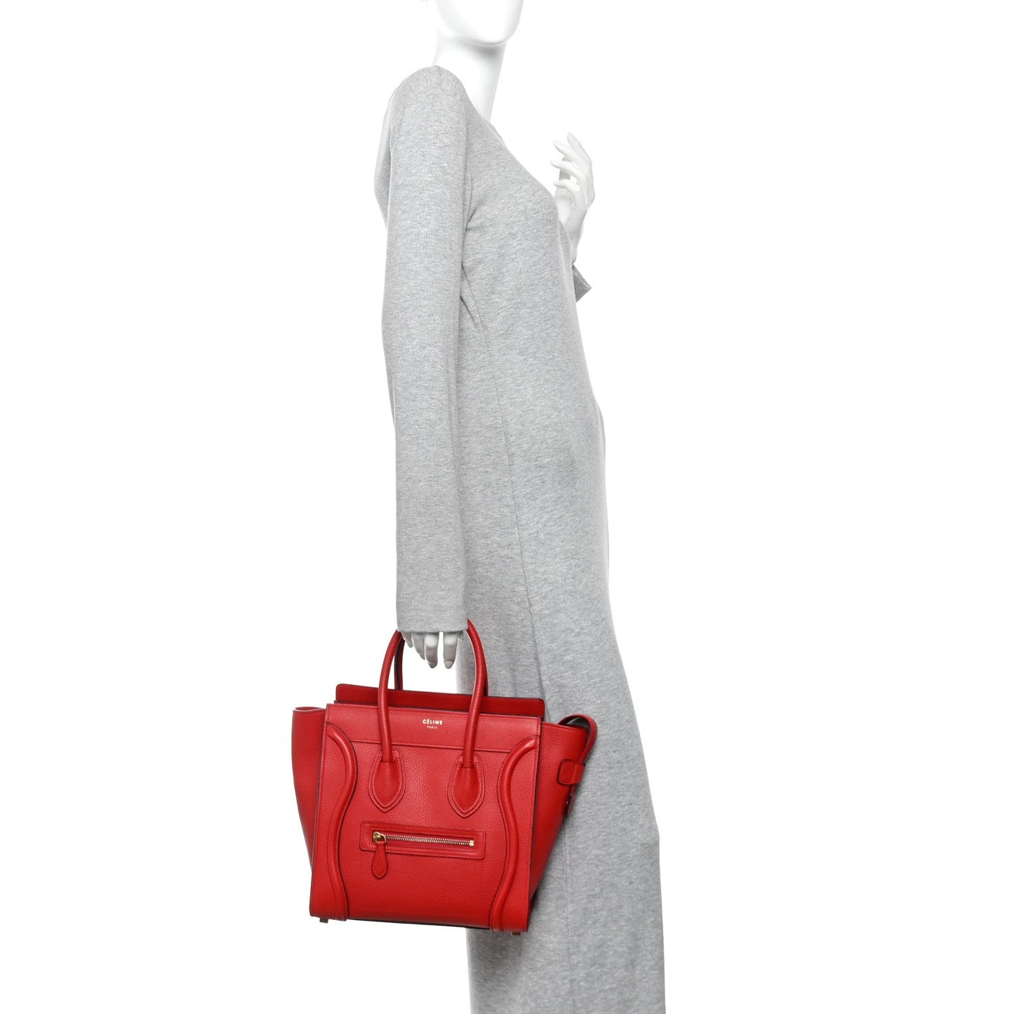 Drummed Calfskin Micro Luggage Coquelicot