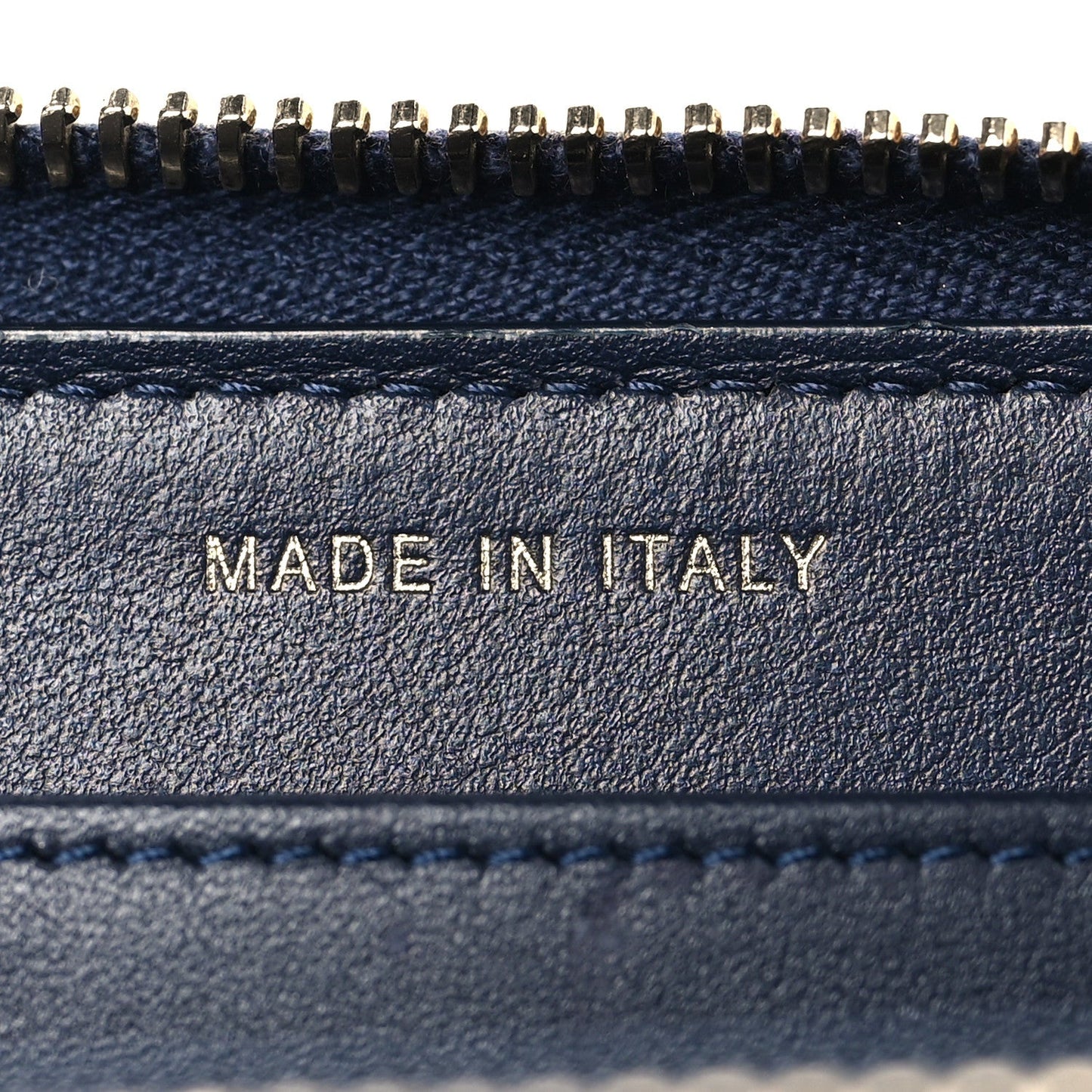 Caviar Quilted Filigree Zip Around Wallet Navy
