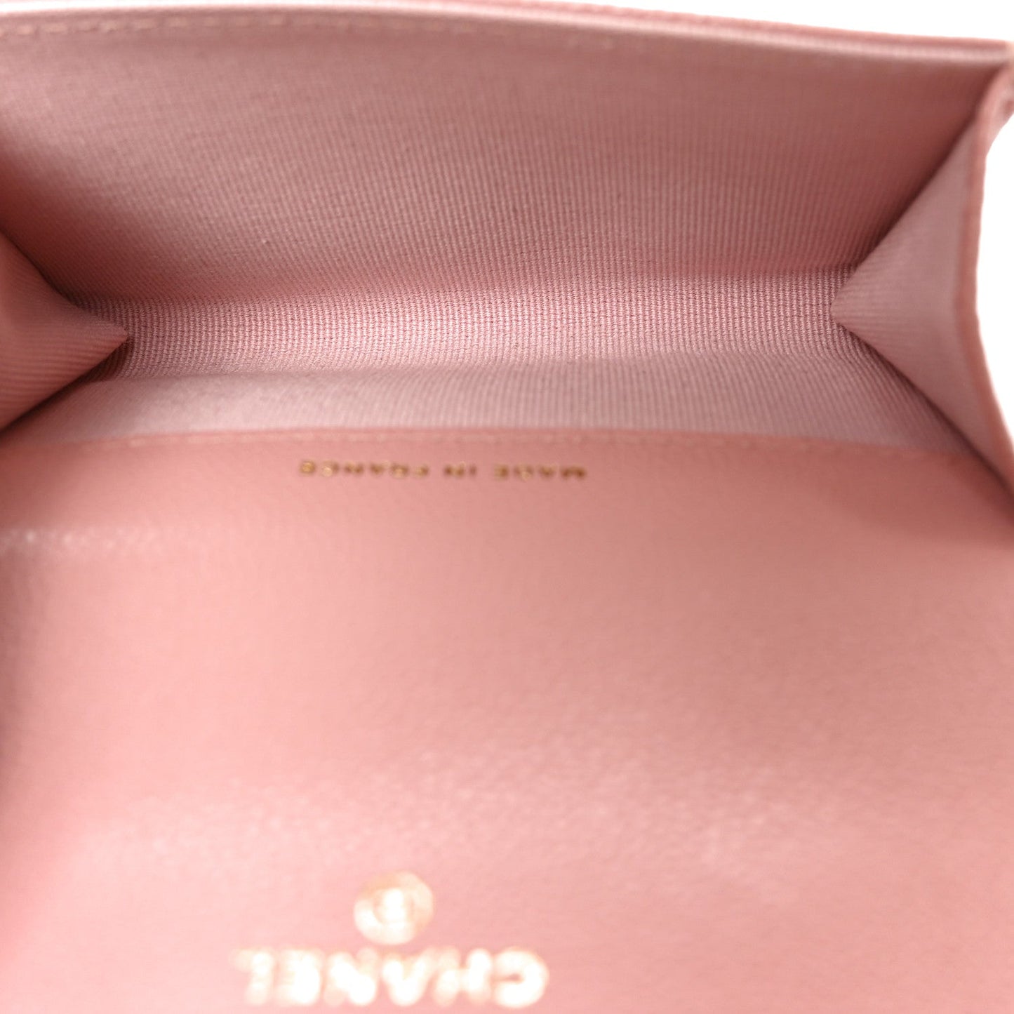 Caviar Quilted Flap Card Holder Wallet Light Pink