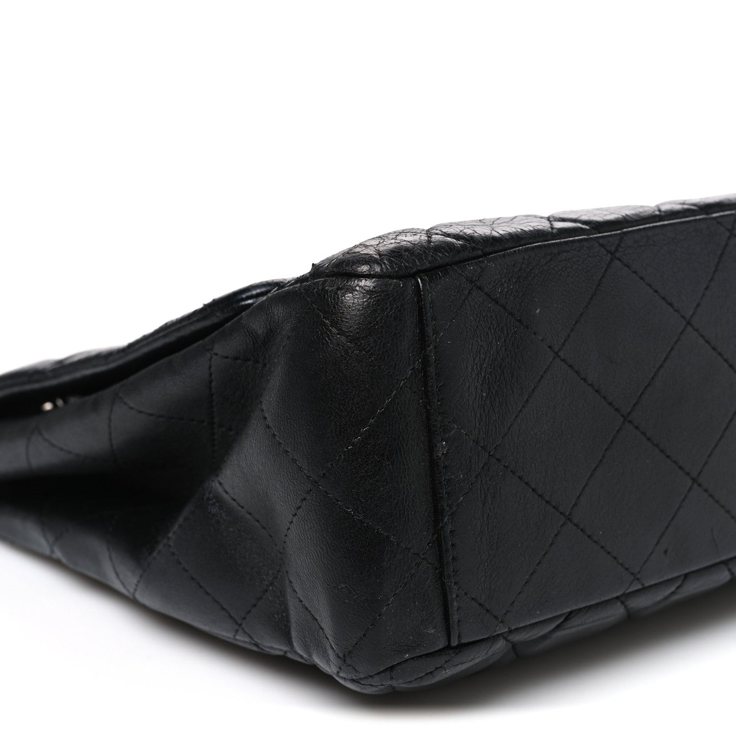Lambskin Quilted Maxi Double Flap Black