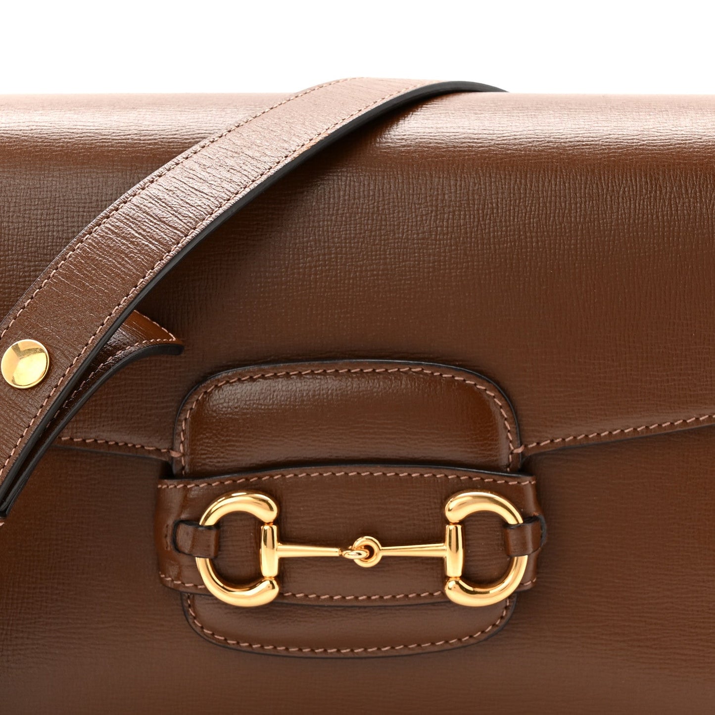 Azalea Calfskin Horsebit 1955 Shoulder Bag Brown Sugar