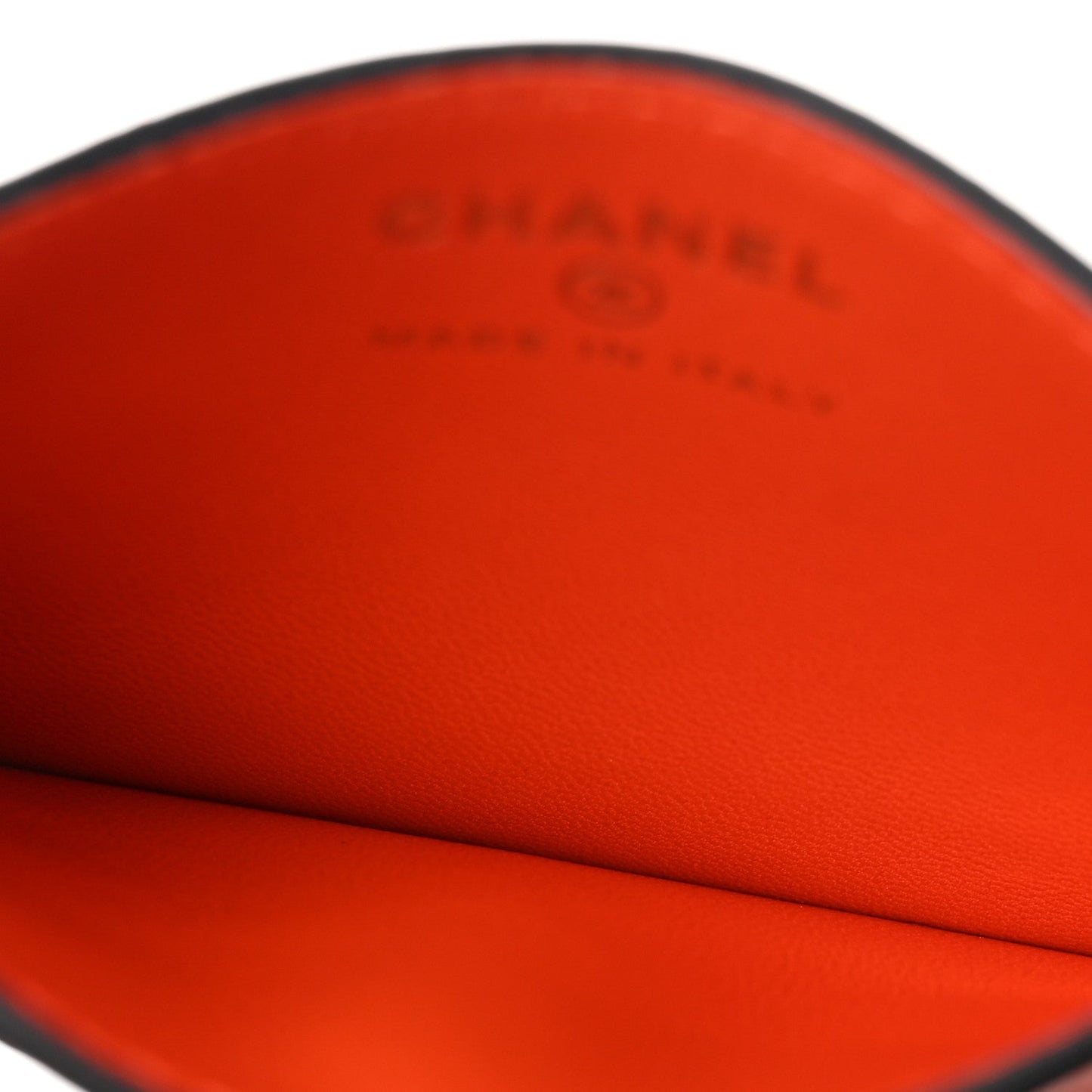 Lambskin Coco Beach Card Holder Orange White Black