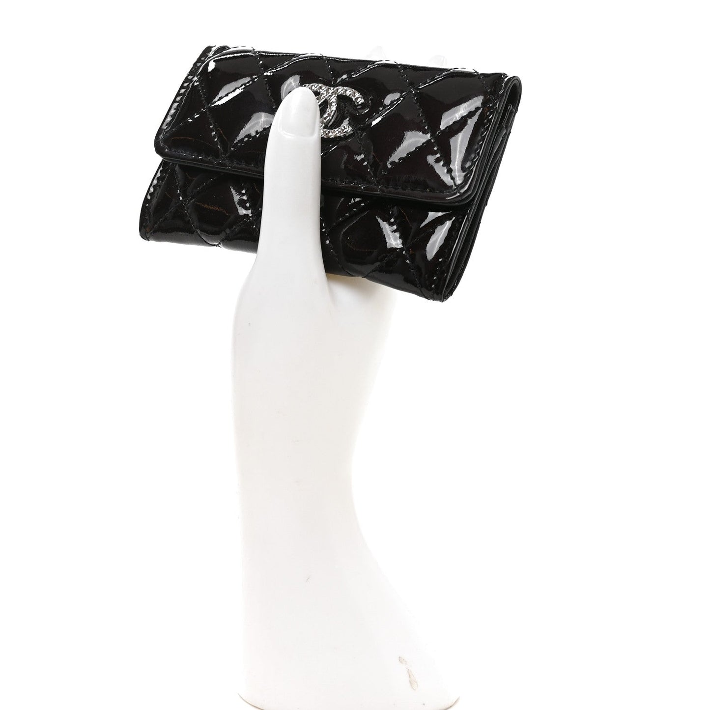 Patent Brilliant Flap Card Holder Violet