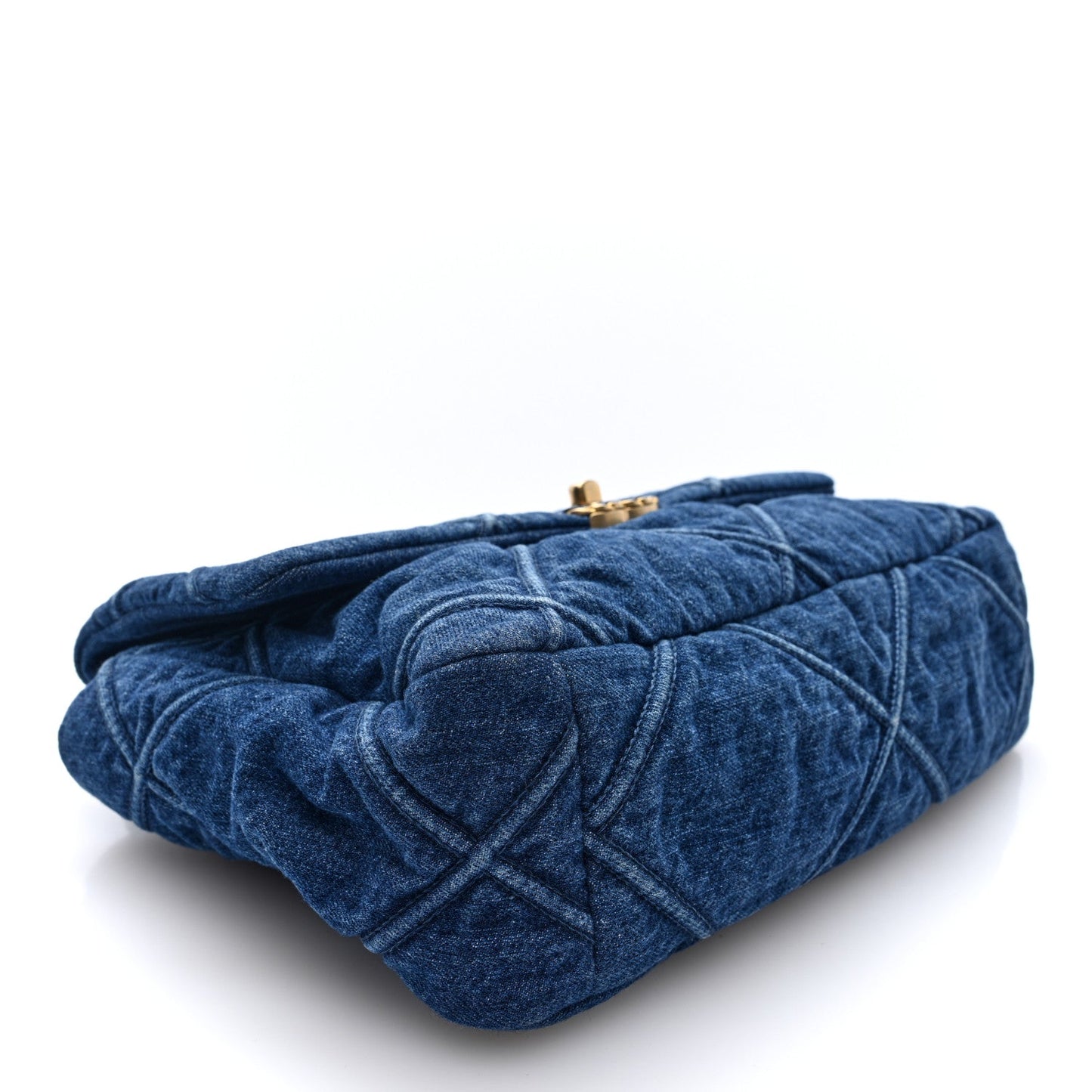 Denim Quilted Large Chanel 19 Flap Blue