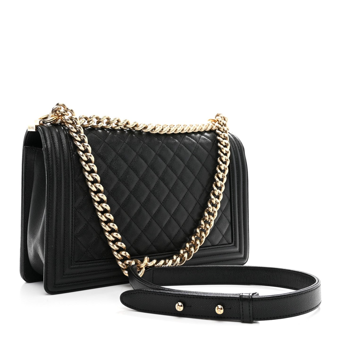 Caviar Quilted New Medium Boy Flap Black