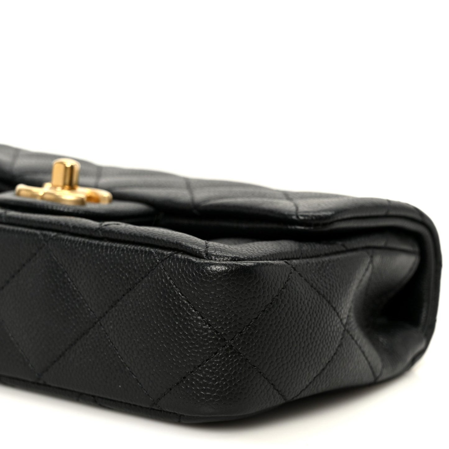Caviar Quilted Mini Sweetheart Rectangular Flap Black
