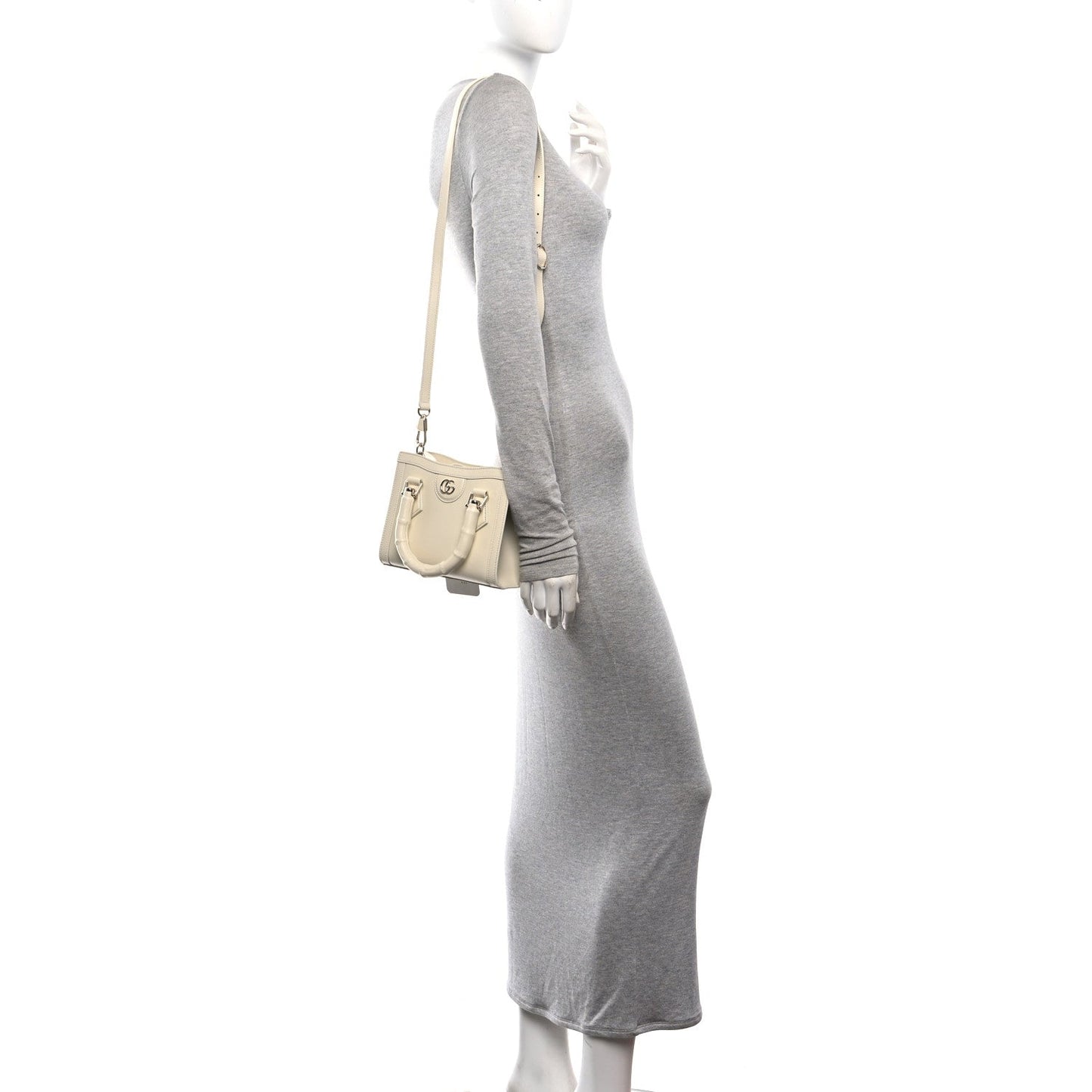 Sweetbread Calfskin Mini Diana Tote Bag New Ivoire