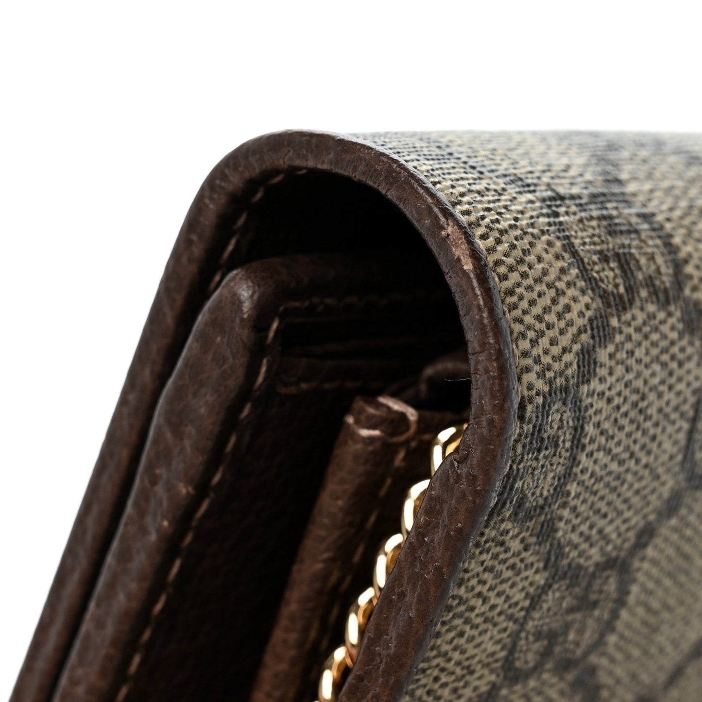 GG Supreme Monogram Web Ophidia Wallet On Chain Brown
