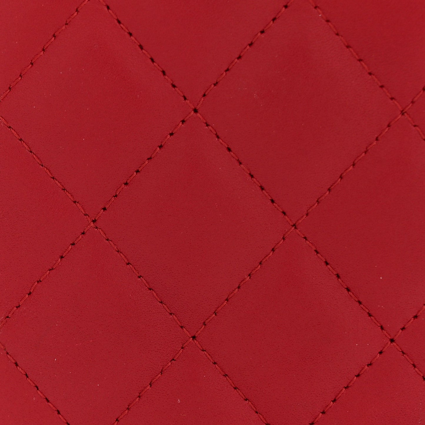 Calfskin Quilted Cambon Yen Wallet Red